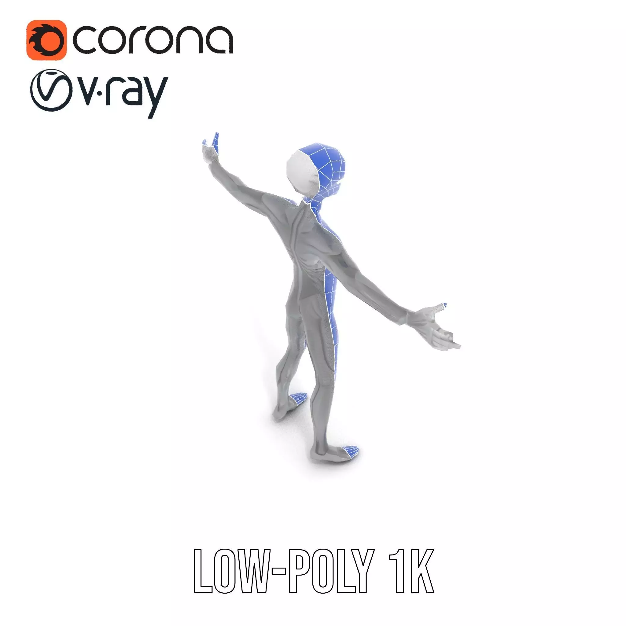 Grey Alien Character model pack Low-poly 3D model_17