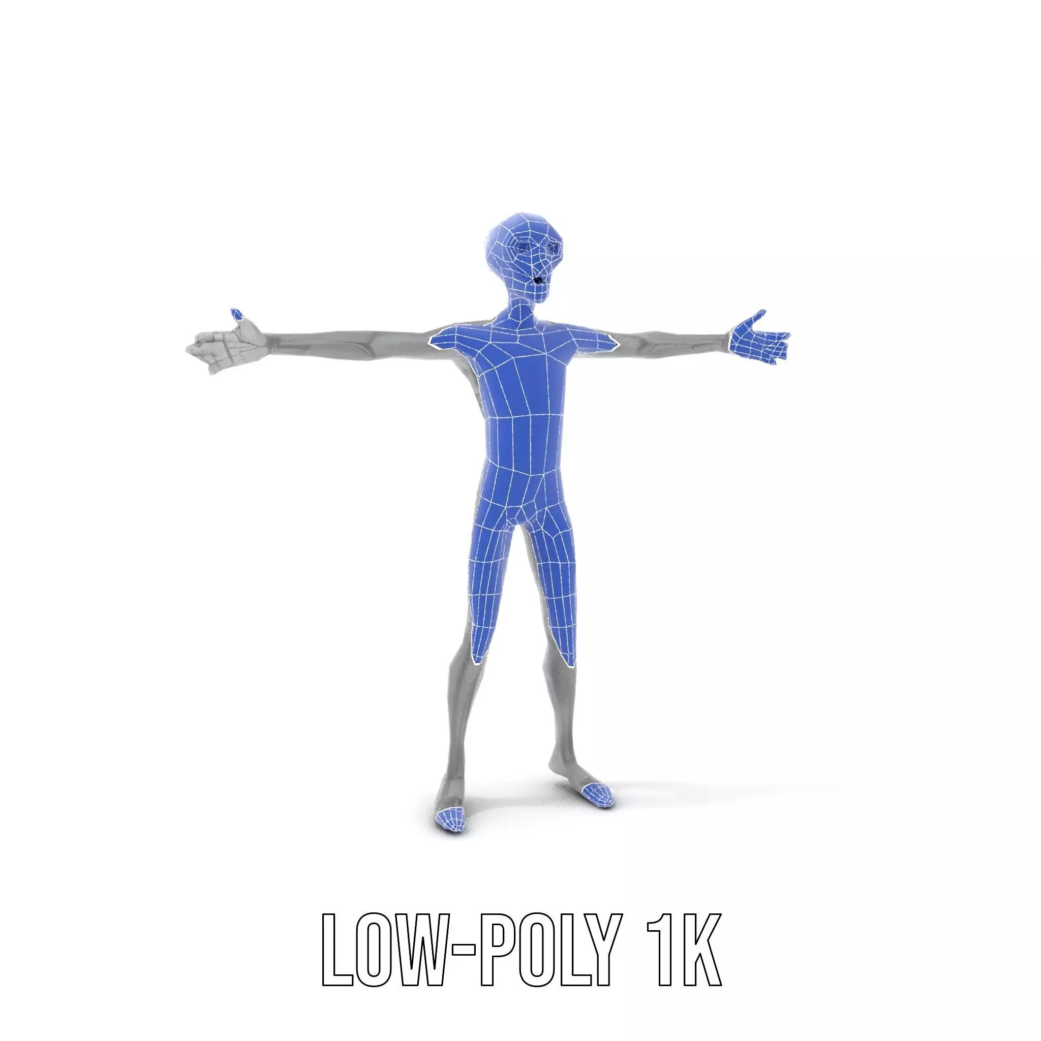 Grey Alien Character model pack Low-poly 3D model_20