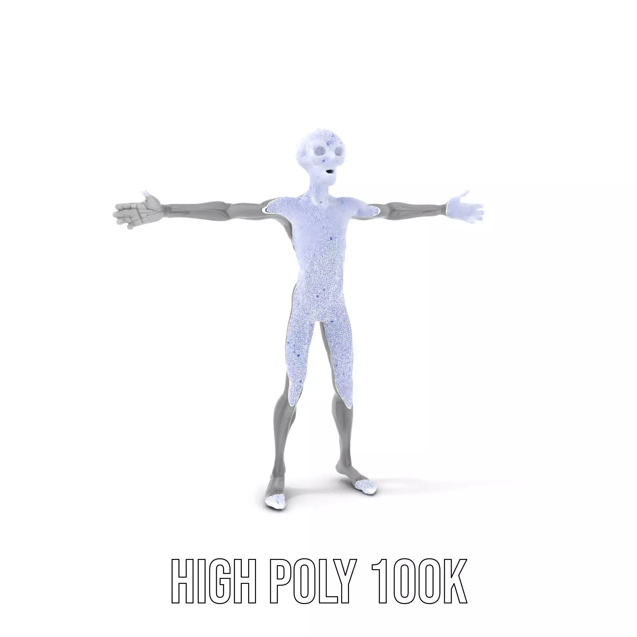 Grey Alien Character model pack Low-poly 3D model_5
