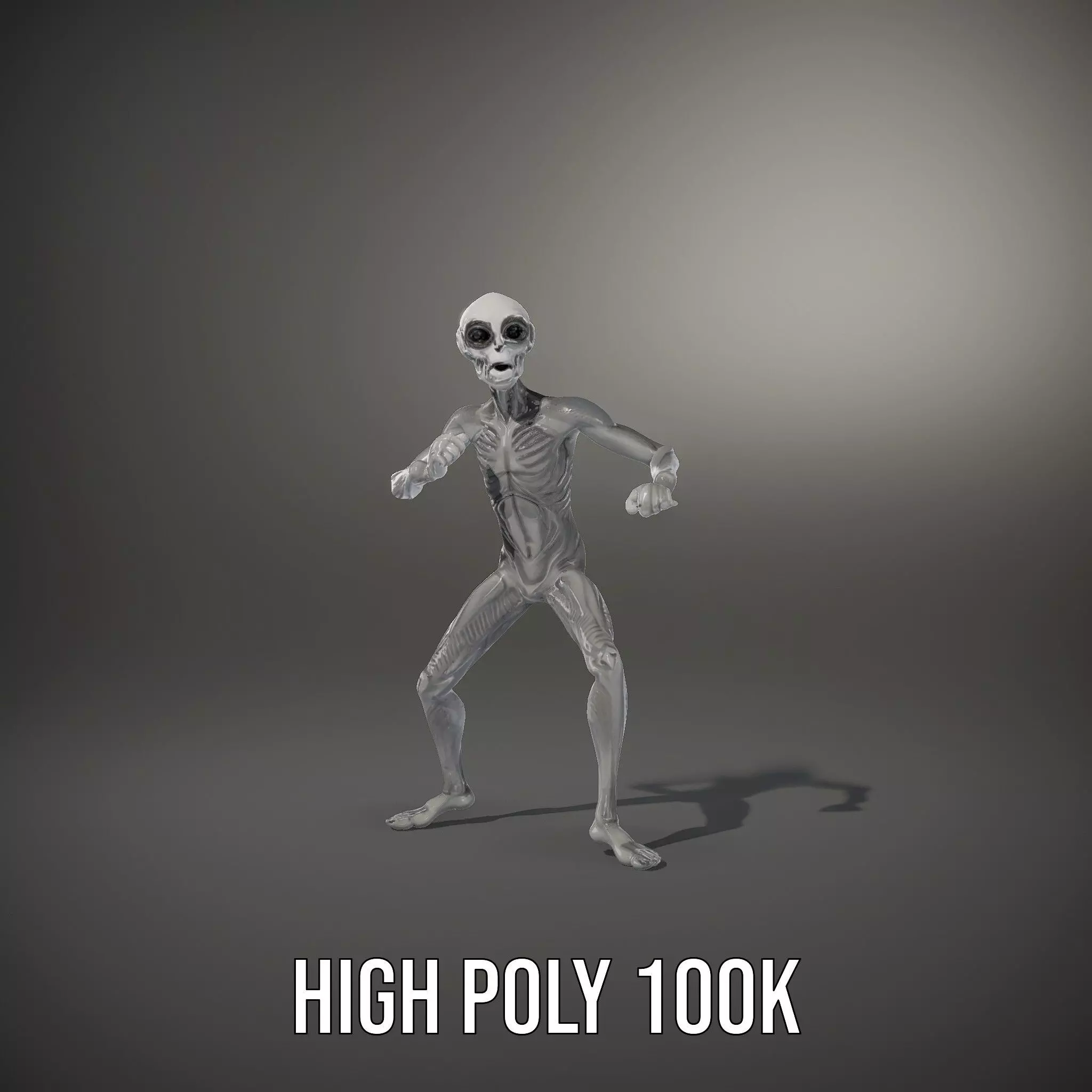 Grey Alien Character model pack Low-poly 3D model_26