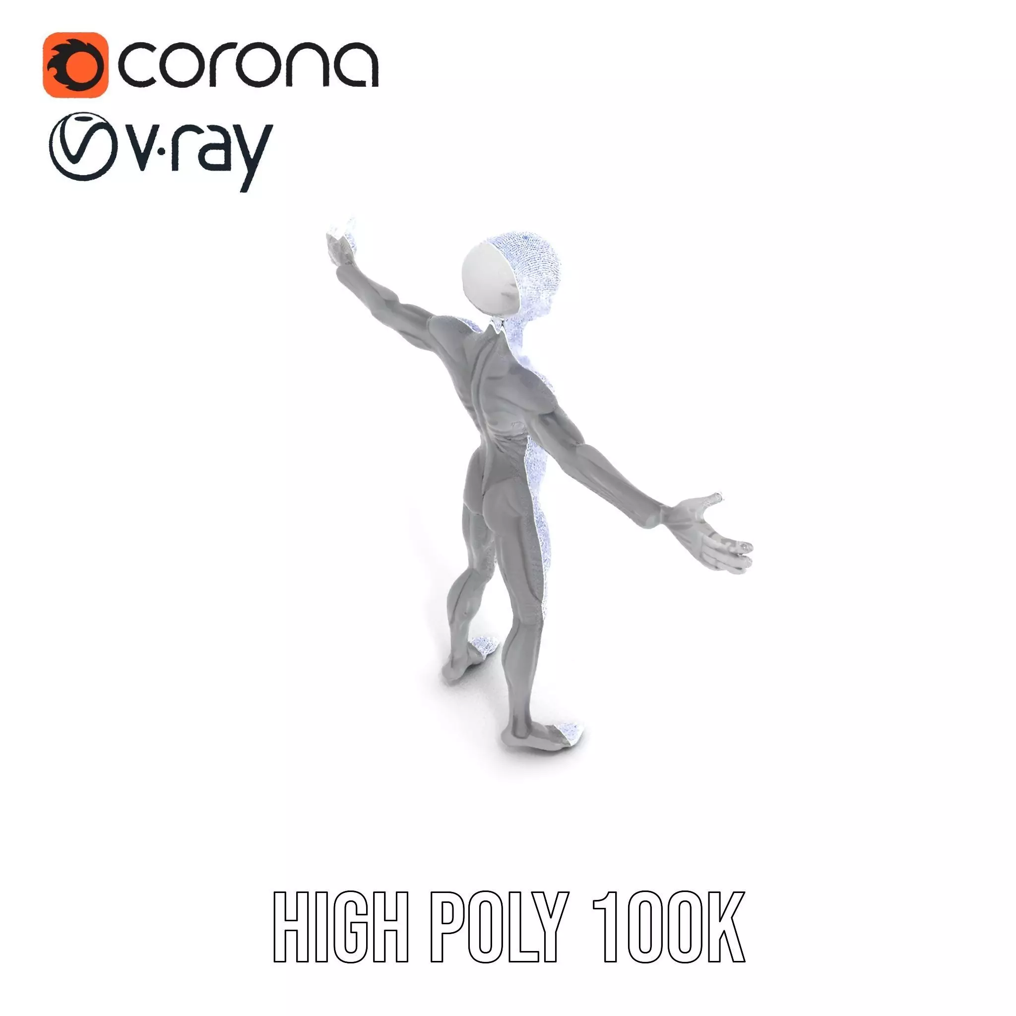 Grey Alien Character model pack Low-poly 3D model_34