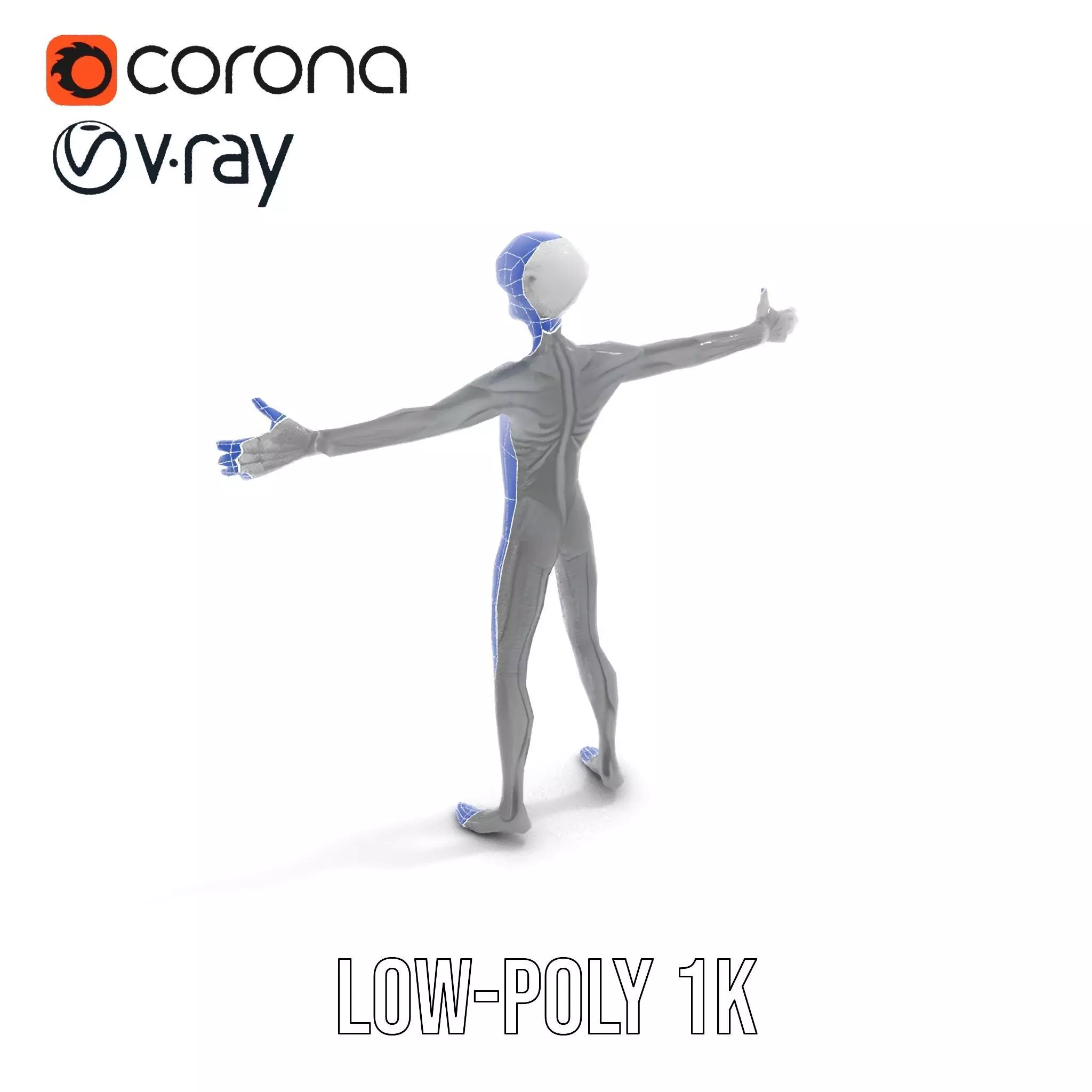 Grey Alien Character model pack Low-poly 3D model_12