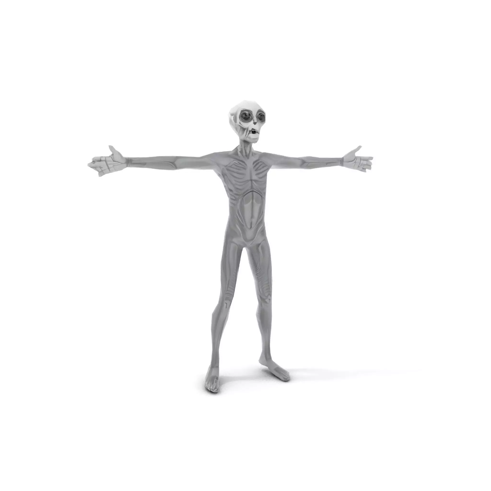 Grey Alien Character model pack Low-poly 3D model_8