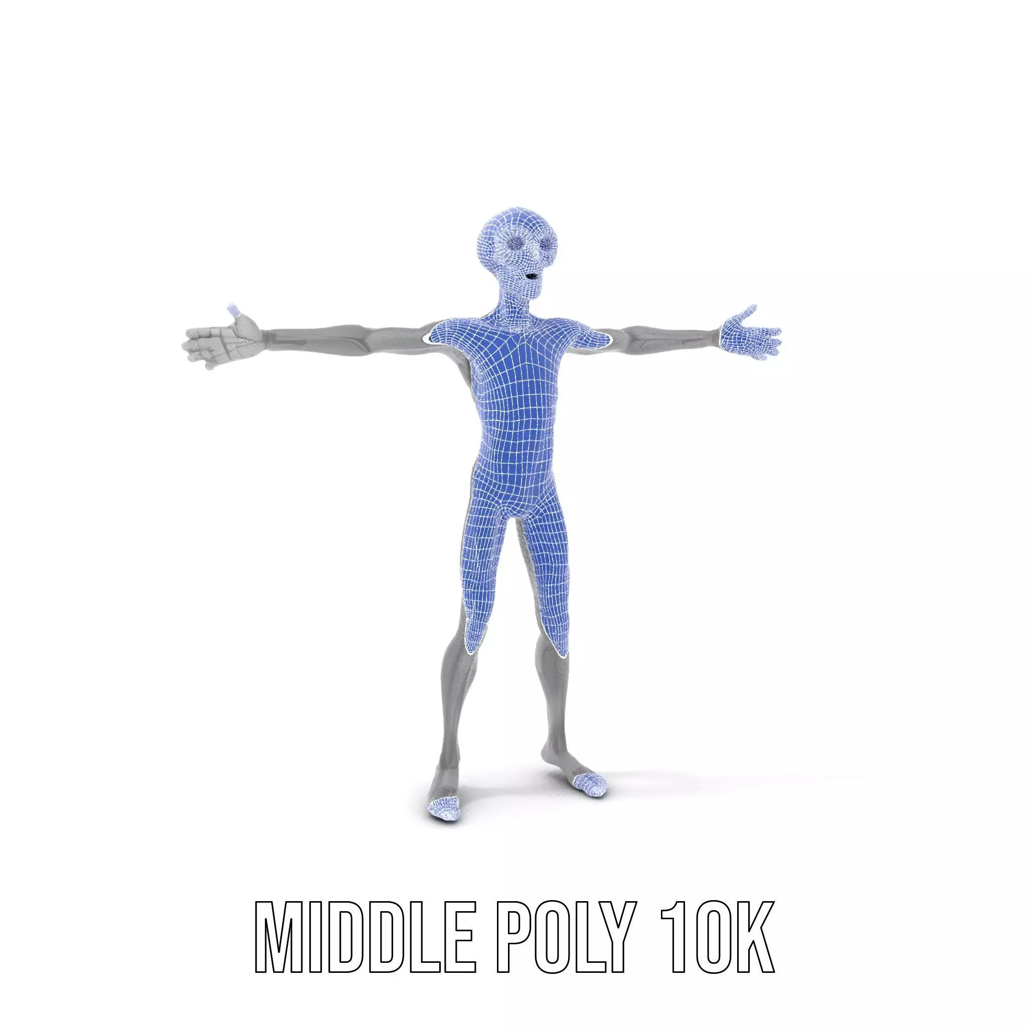 Grey Alien Character model pack Low-poly 3D model_19