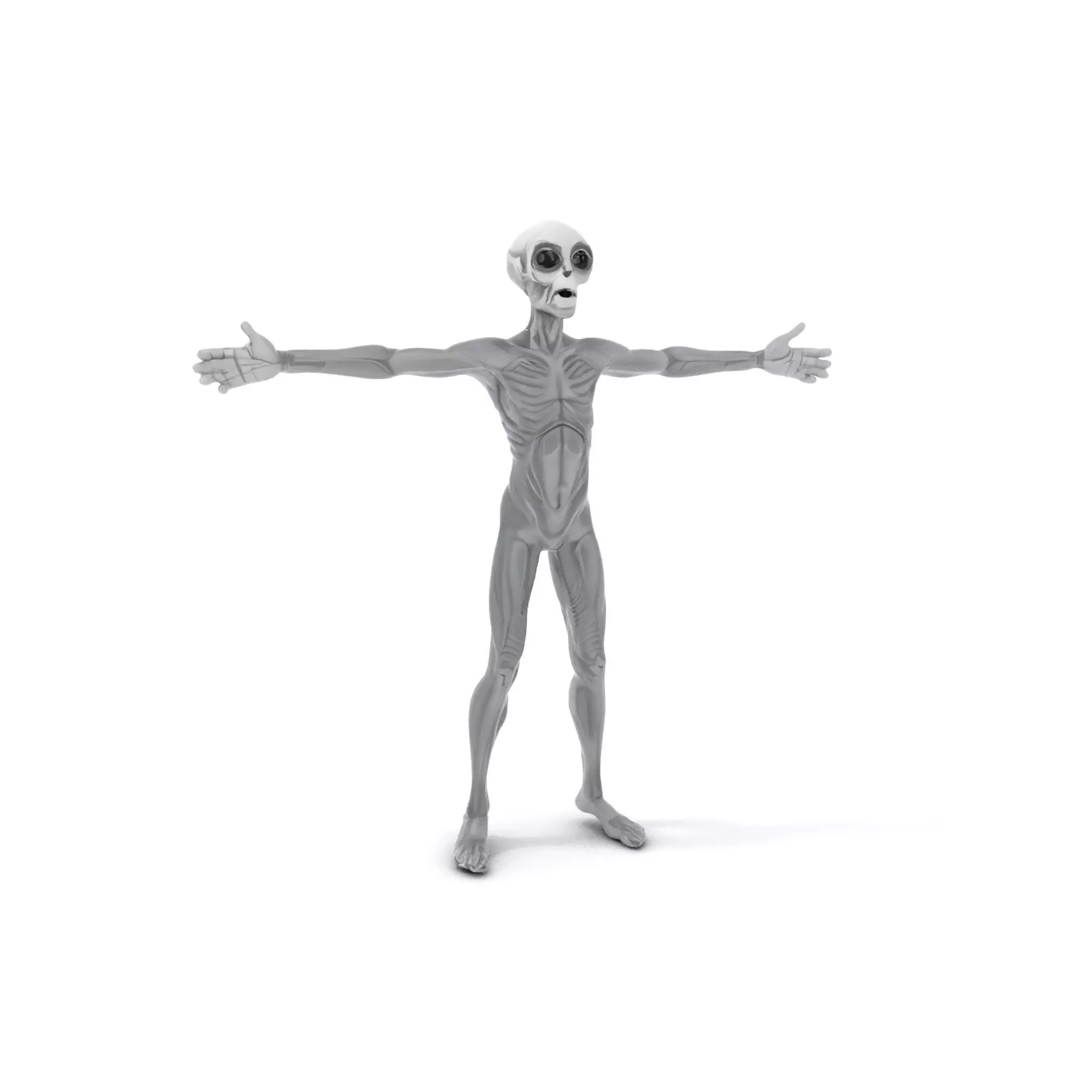 Grey Alien Character model pack Low-poly 3D model_0