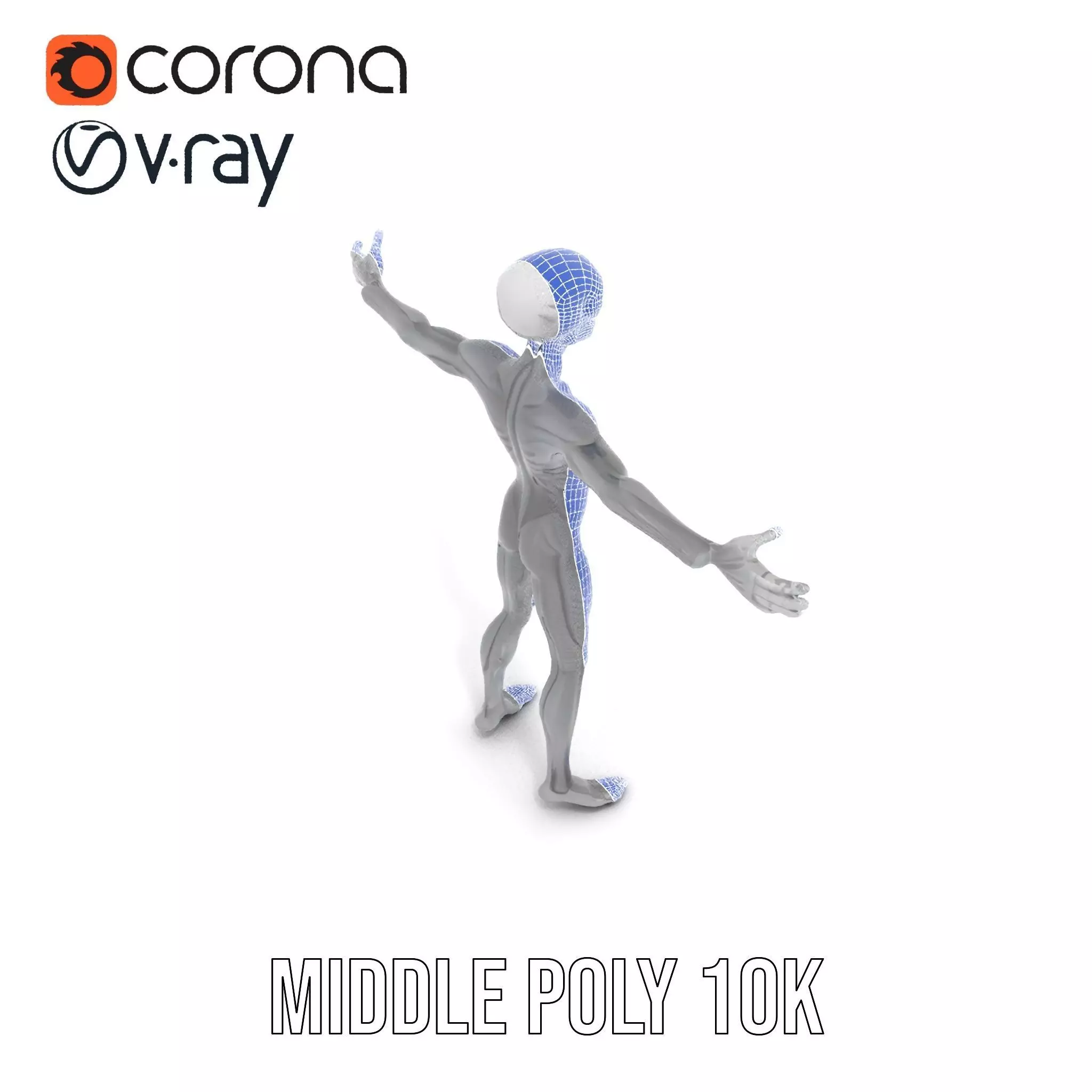 Grey Alien Character model pack Low-poly 3D model_27