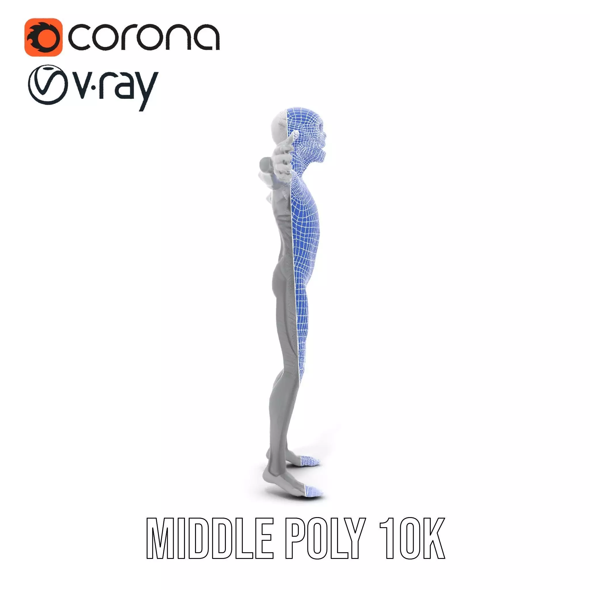 Grey Alien Character model pack Low-poly 3D model_22