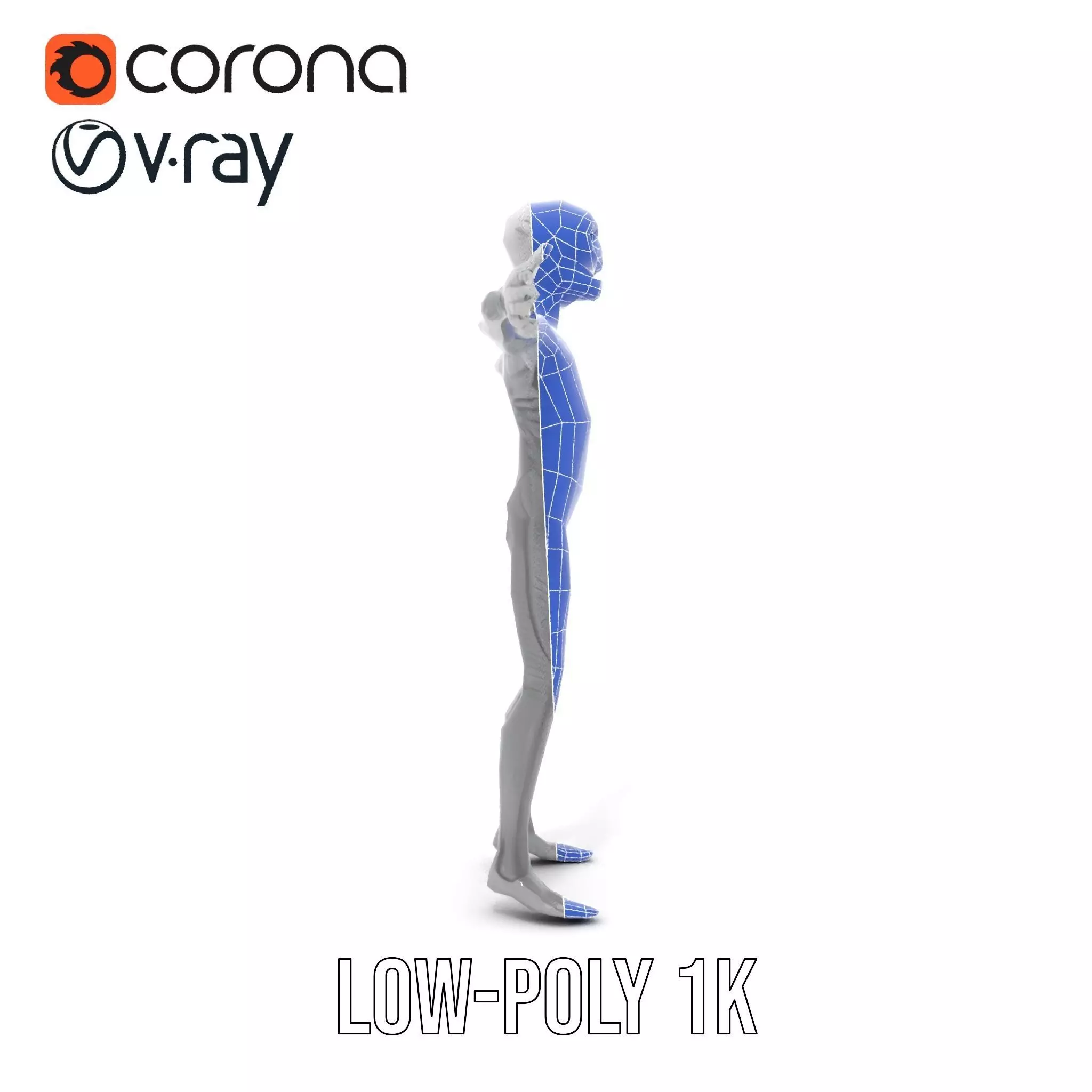 Grey Alien Character model pack Low-poly 3D model_15