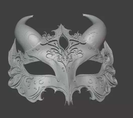 Lilac Devil Masquerade Mask 3D print model_4