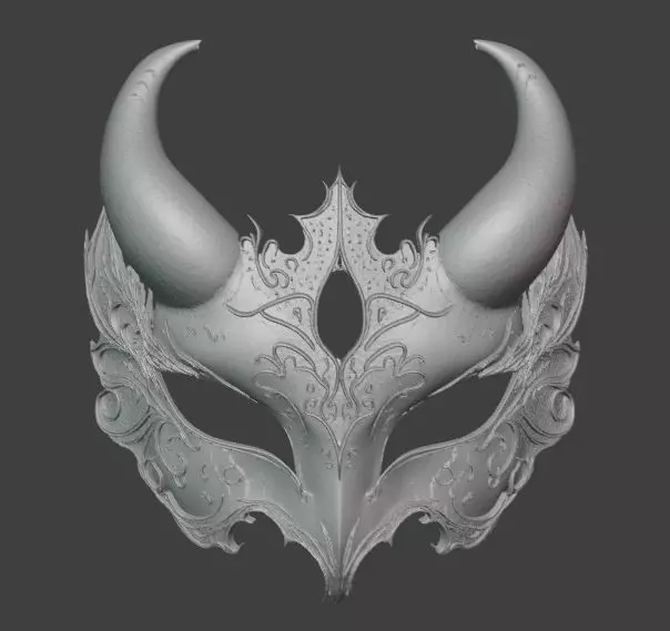 Lilac Devil Masquerade Mask 3D print model_0