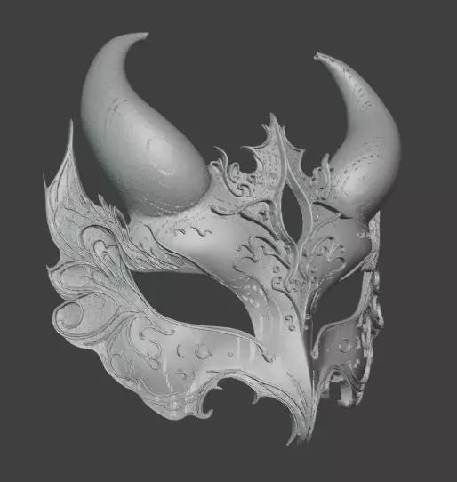 Lilac Devil Masquerade Mask 3D print model_3