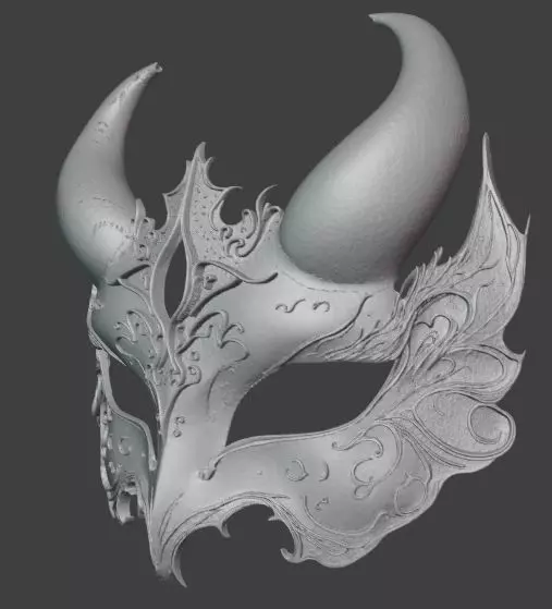 Lilac Devil Masquerade Mask 3D print model_1