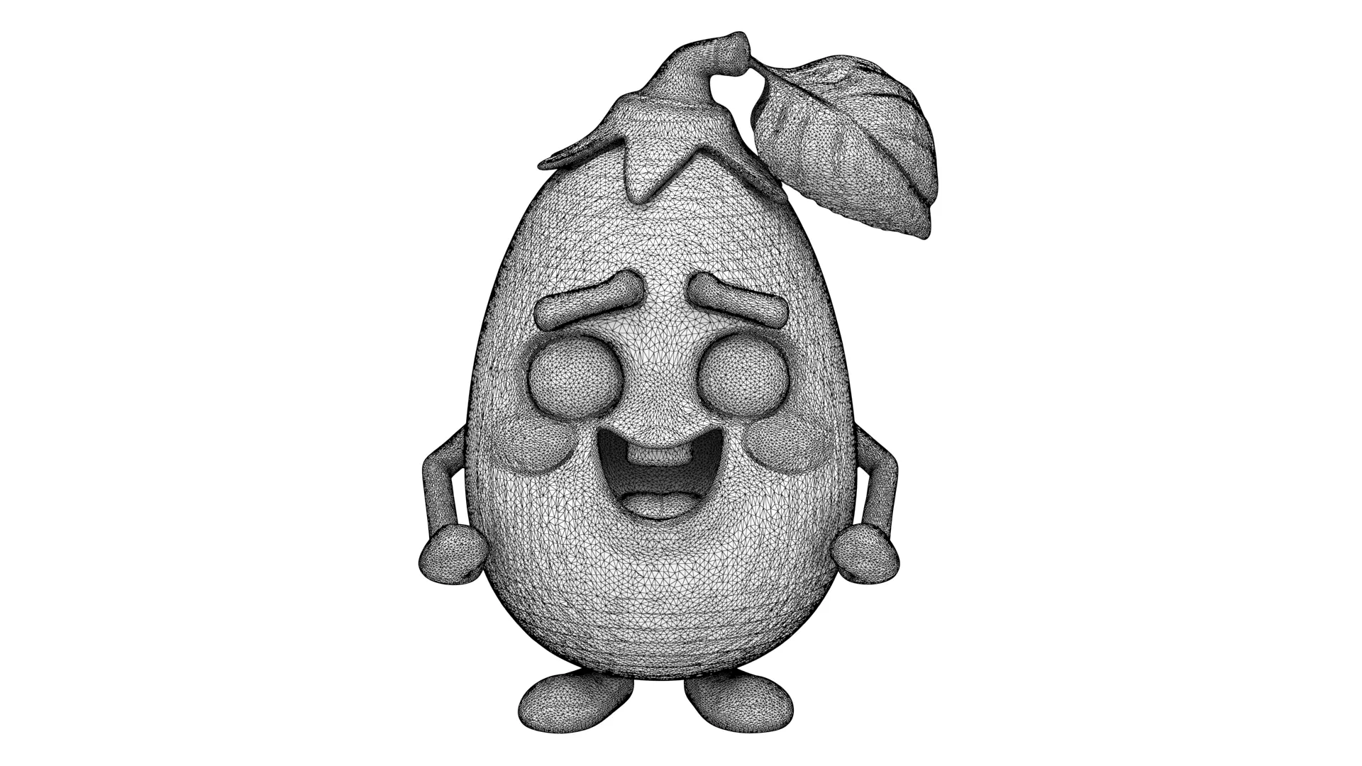 Baby eggplant 3D model_9