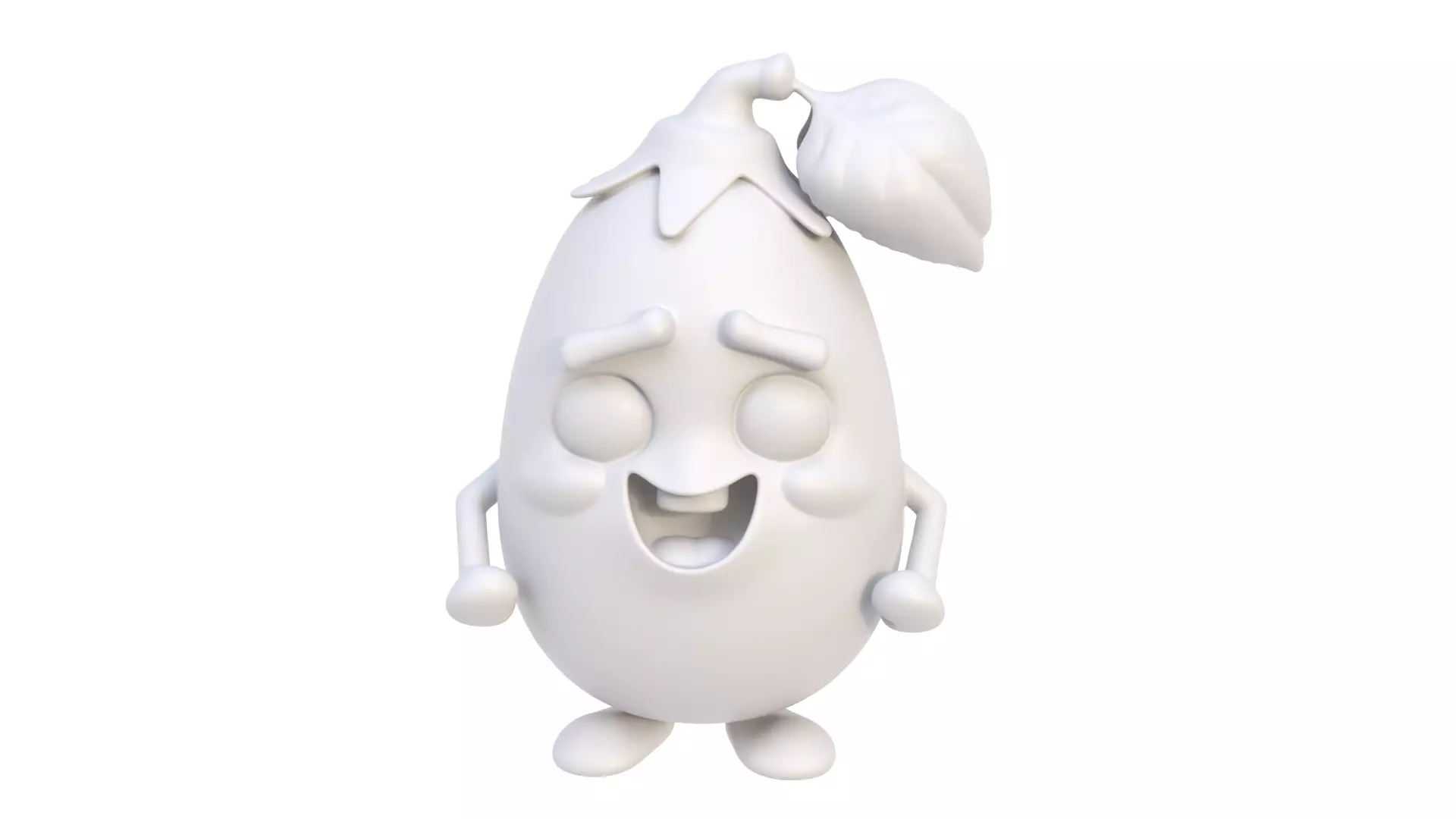 Baby eggplant 3D model_8