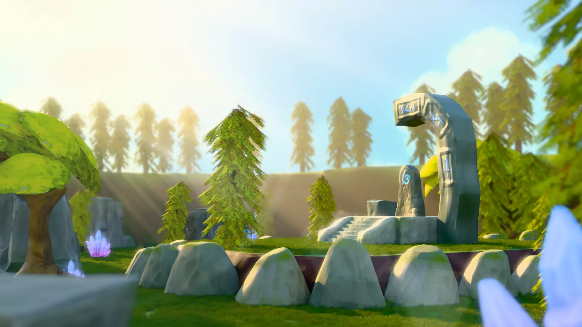 Low Poly Stylized Nature Environment Pack Forest Rocks Ruins Low-poly 3D model
