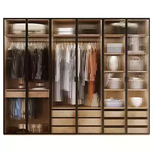 Wardrobe with corrugated doors