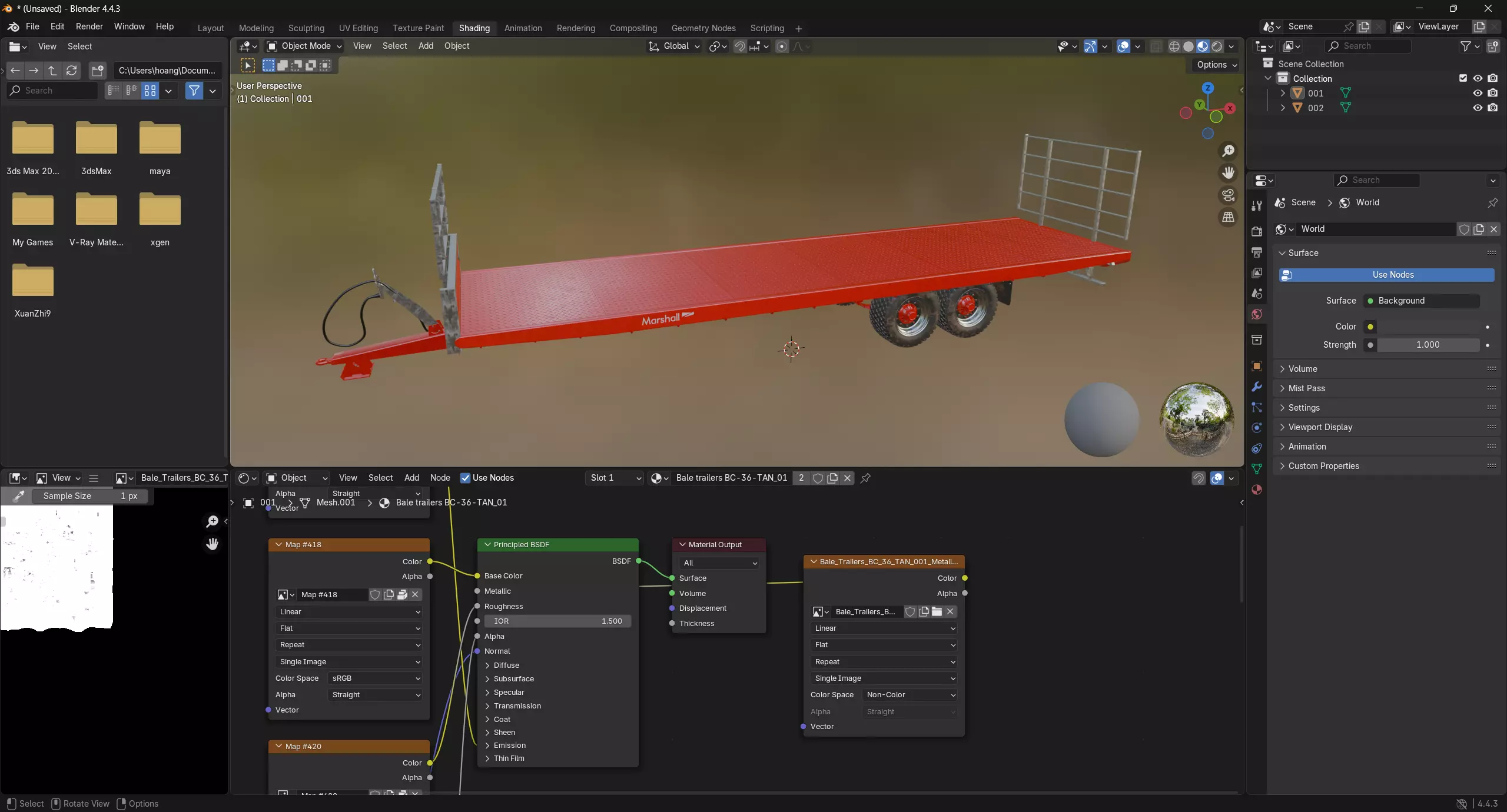 Bale trailers BC-36-TAN 3D model_11