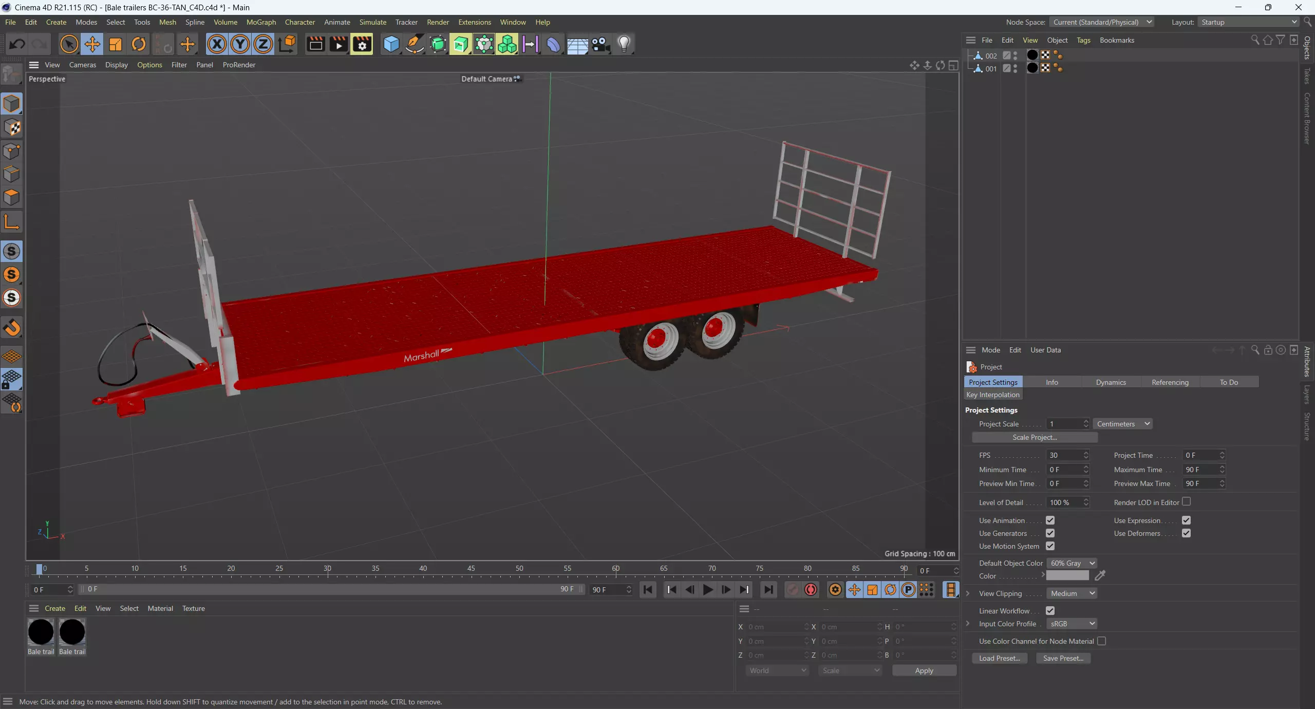 Bale trailers BC-36-TAN 3D model_13