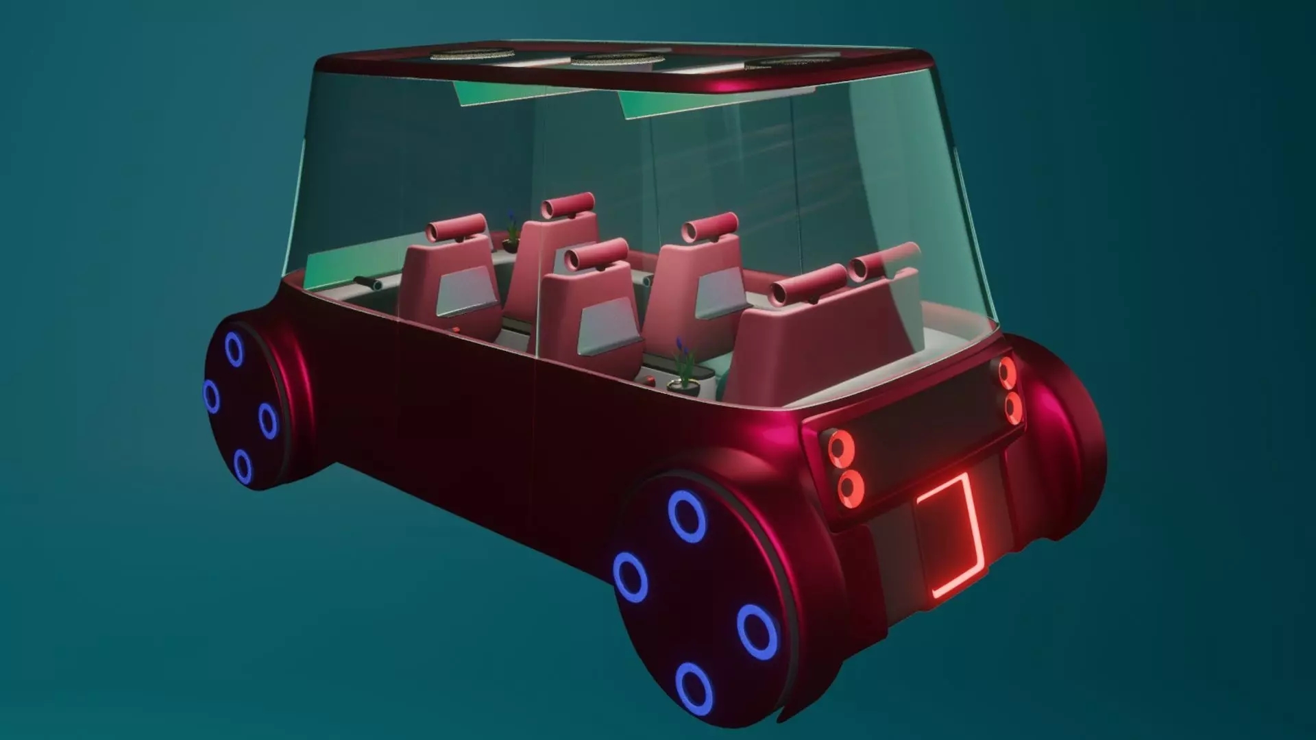 Concept styled autonomous car 4 3D model_12