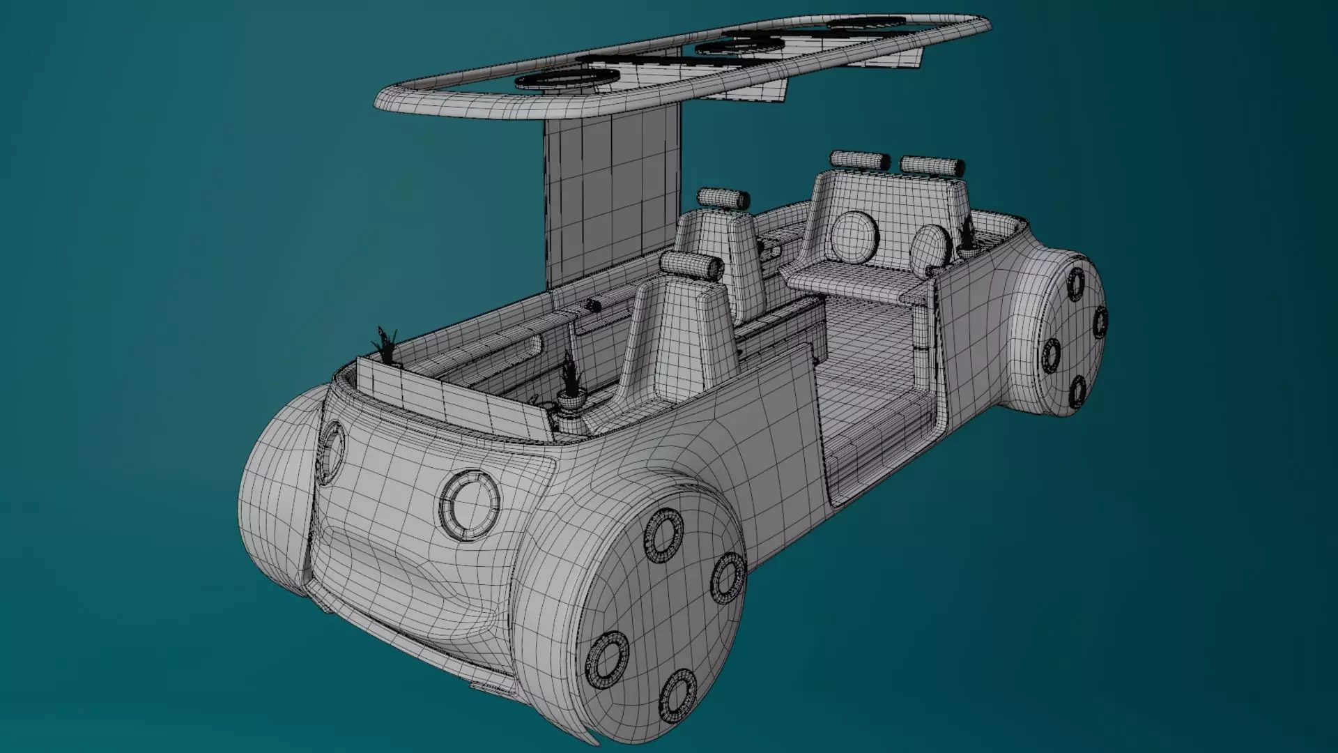 Concept styled autonomous car 4 3D model_17