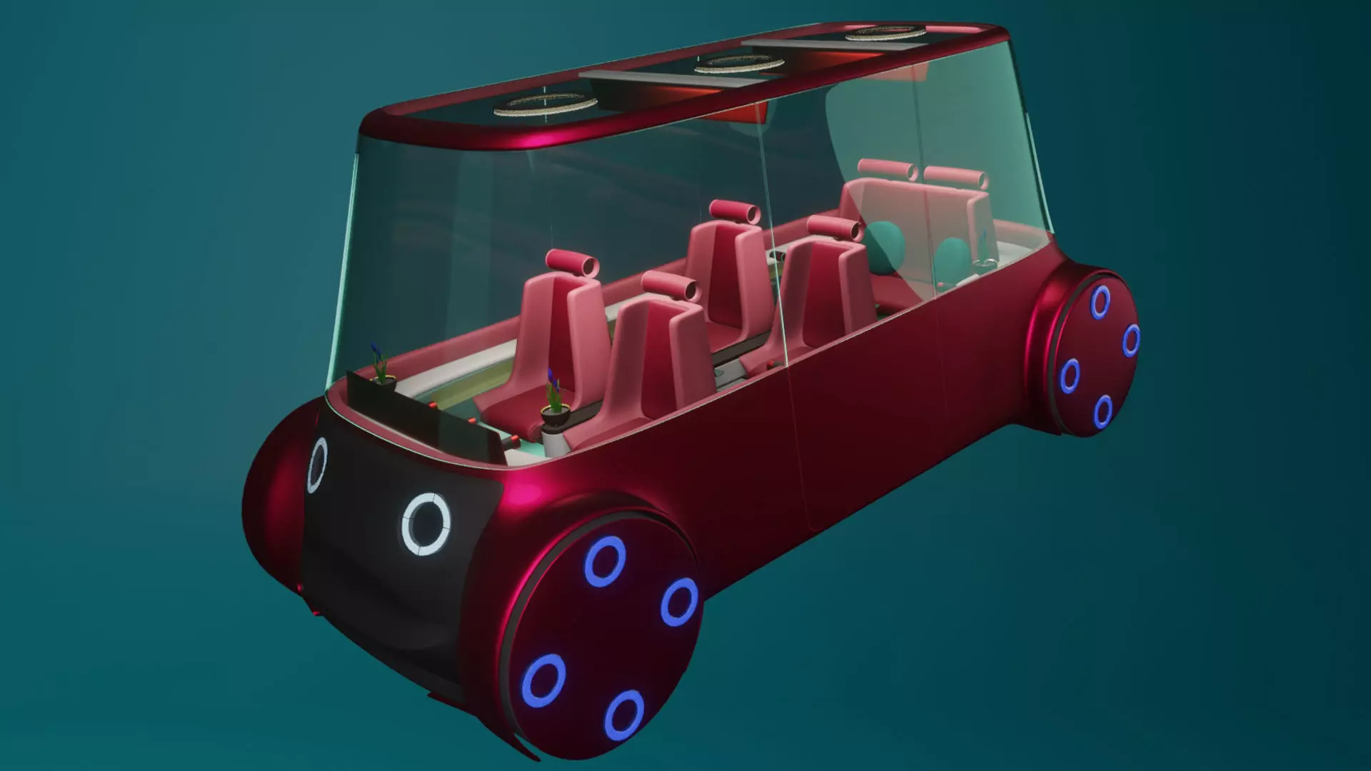 Concept styled autonomous car 4 3D model_2