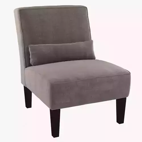 Custom made armless lounge chair in beige textile