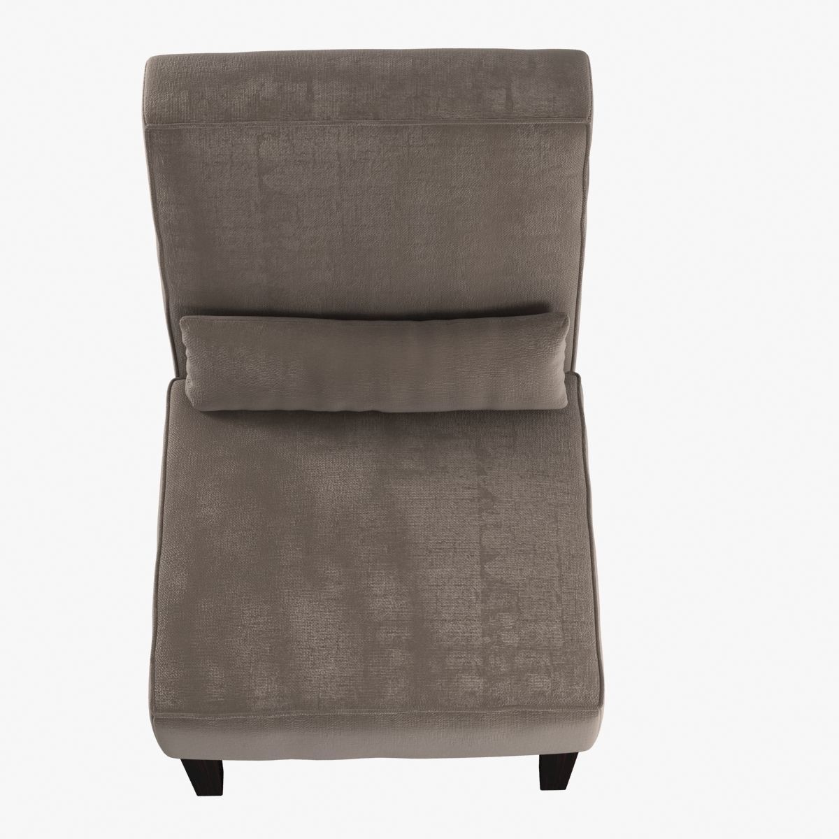 Custom made armless lounge chair in beige textile 3D model_6