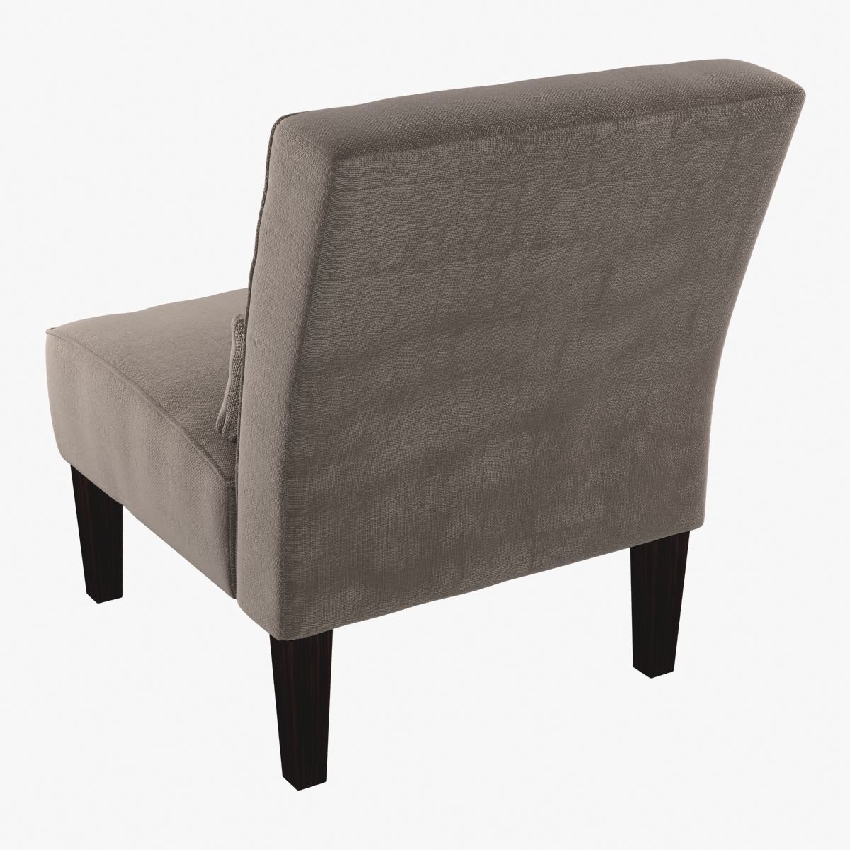 Custom made armless lounge chair in beige textile 3D model_5