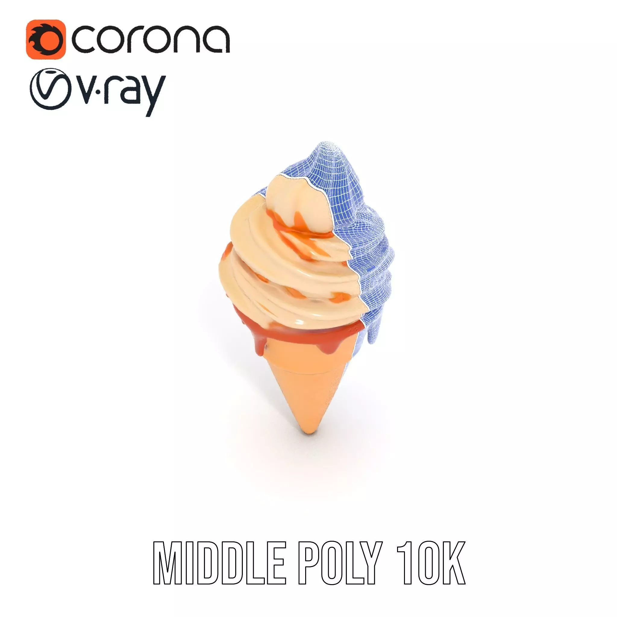 Caramel Swirl Ice Cream model pack Low-poly 3D model_17