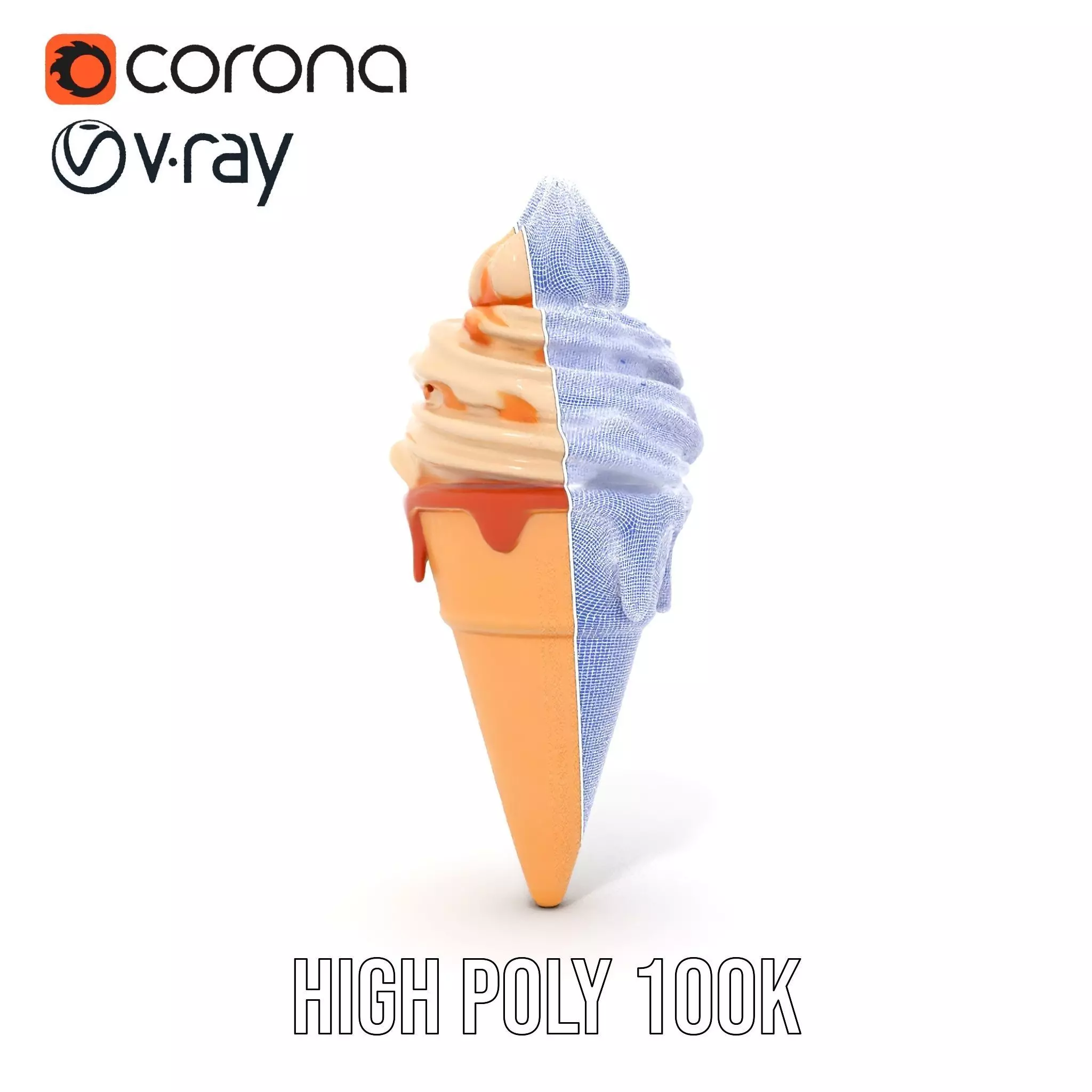 Caramel Swirl Ice Cream model pack Low-poly 3D model_32
