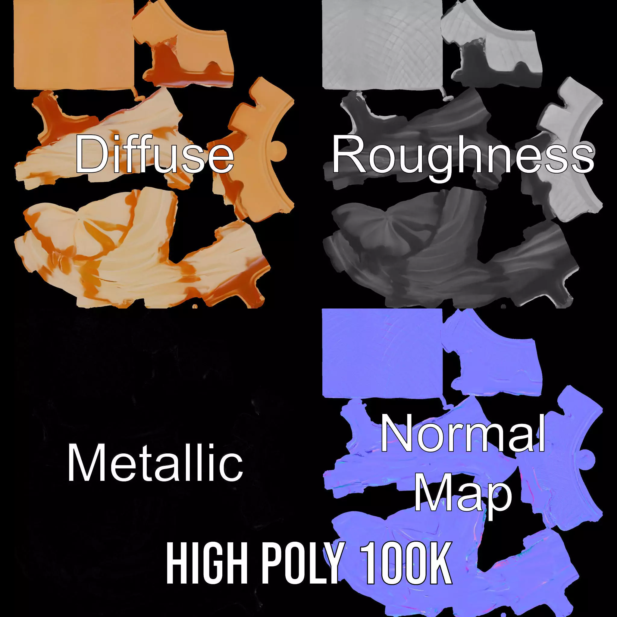 Caramel Swirl Ice Cream model pack Low-poly 3D model_4