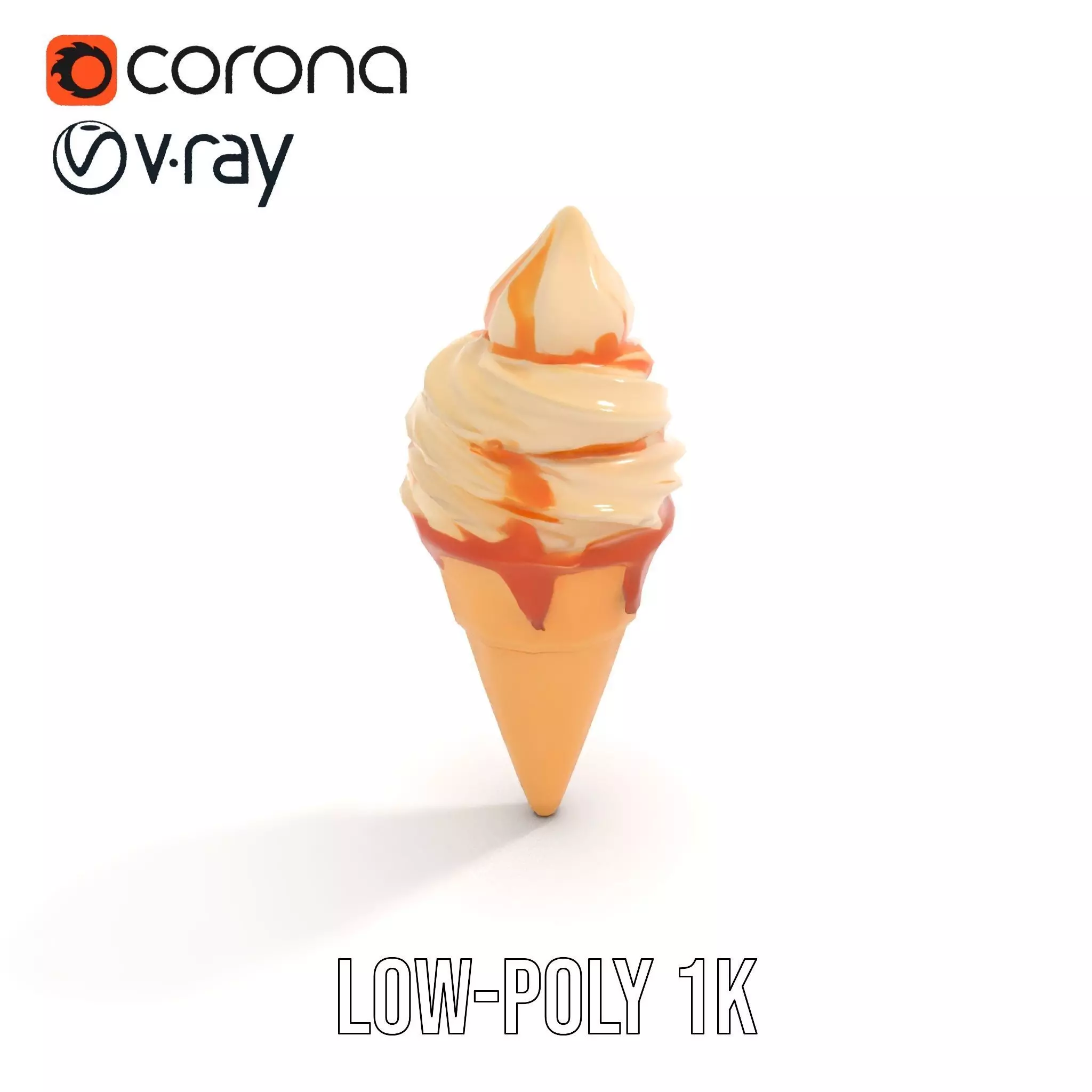 Caramel Swirl Ice Cream model pack Low-poly 3D model_15