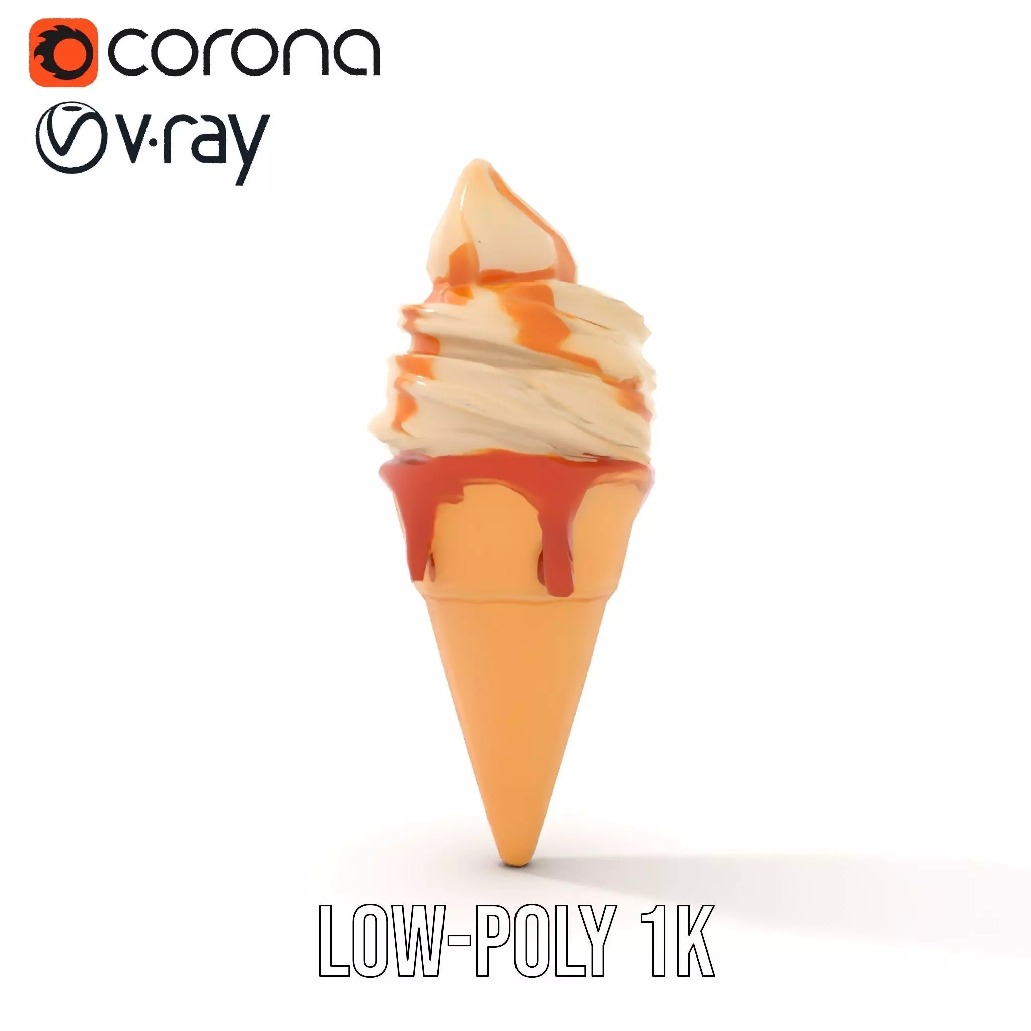 Caramel Swirl Ice Cream model pack Low-poly 3D model_8