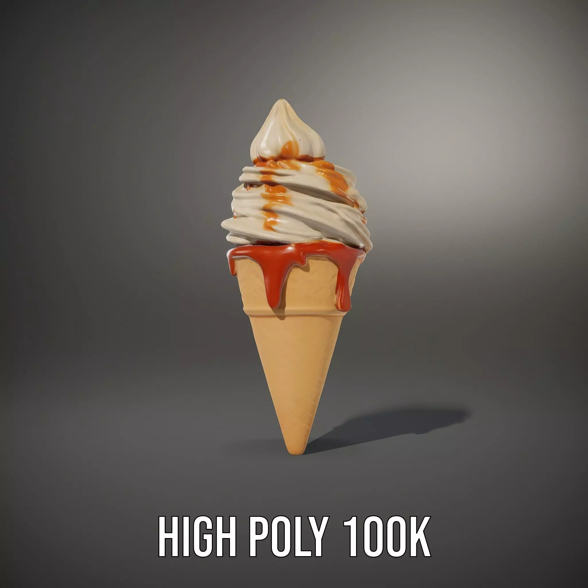 Caramel Swirl Ice Cream model pack Low-poly 3D model_11