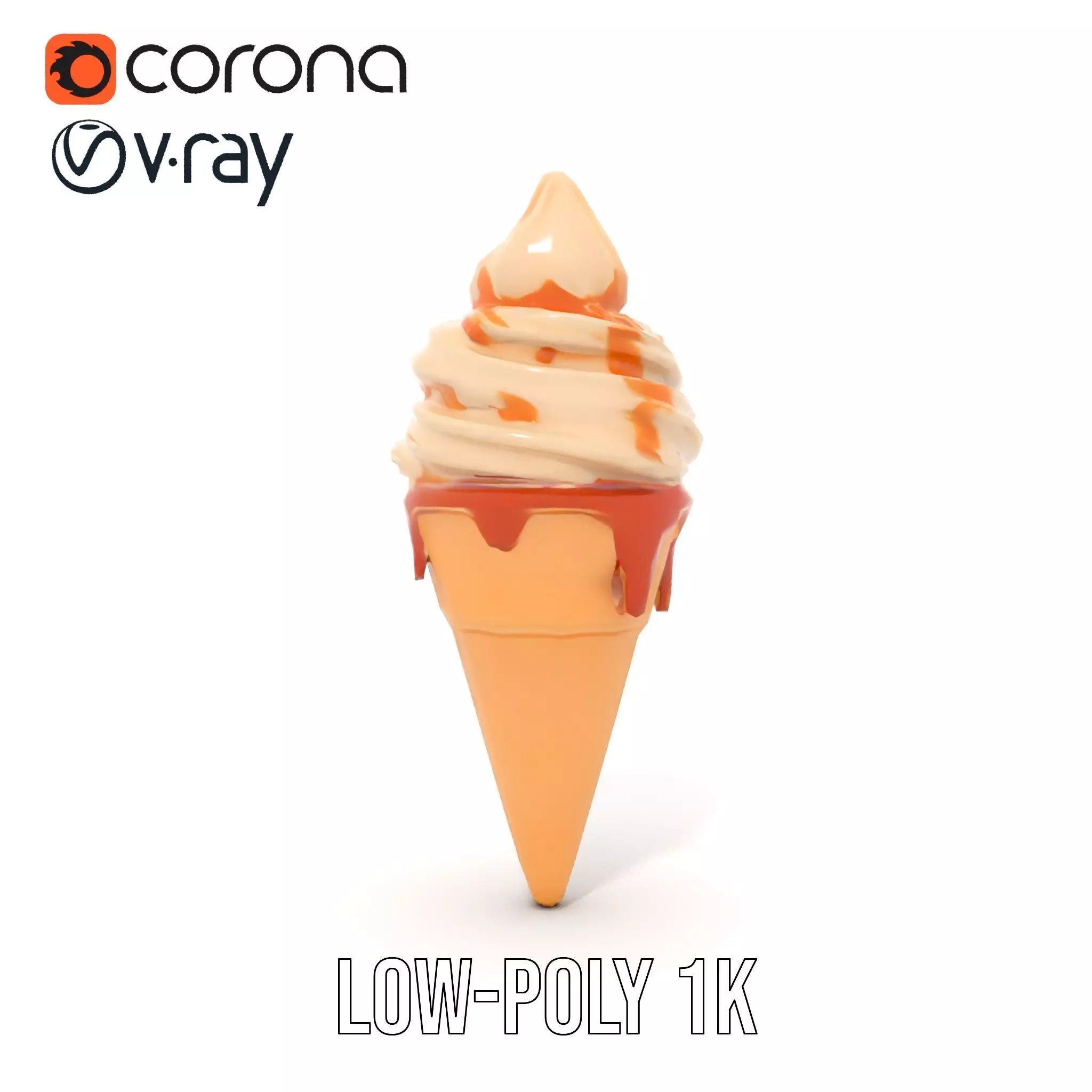 Caramel Swirl Ice Cream model pack Low-poly 3D model_10