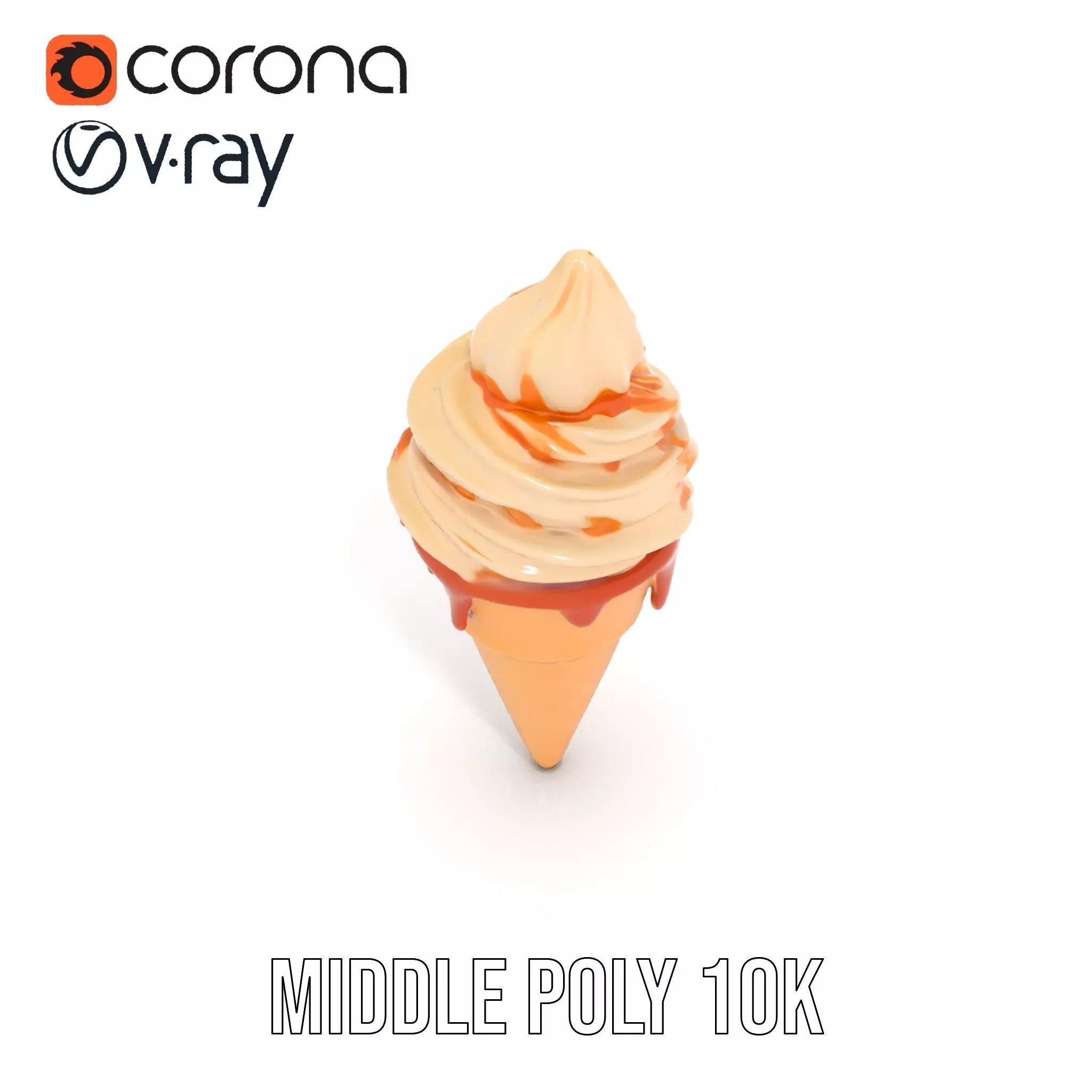 Caramel Swirl Ice Cream model pack Low-poly 3D model_20