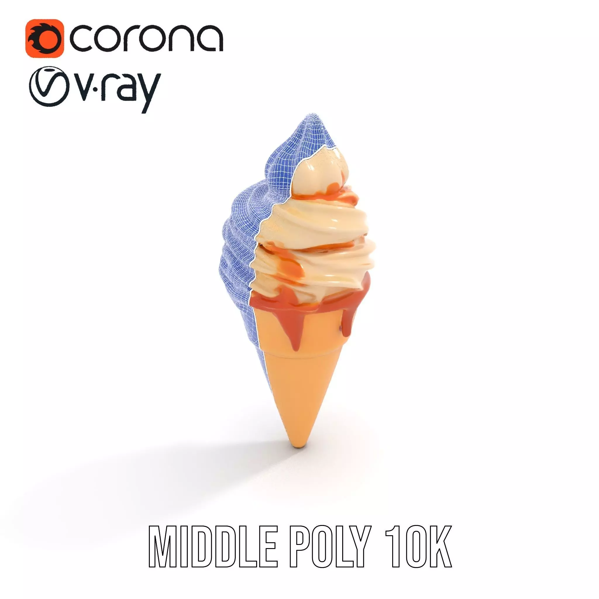 Caramel Swirl Ice Cream model pack Low-poly 3D model_6