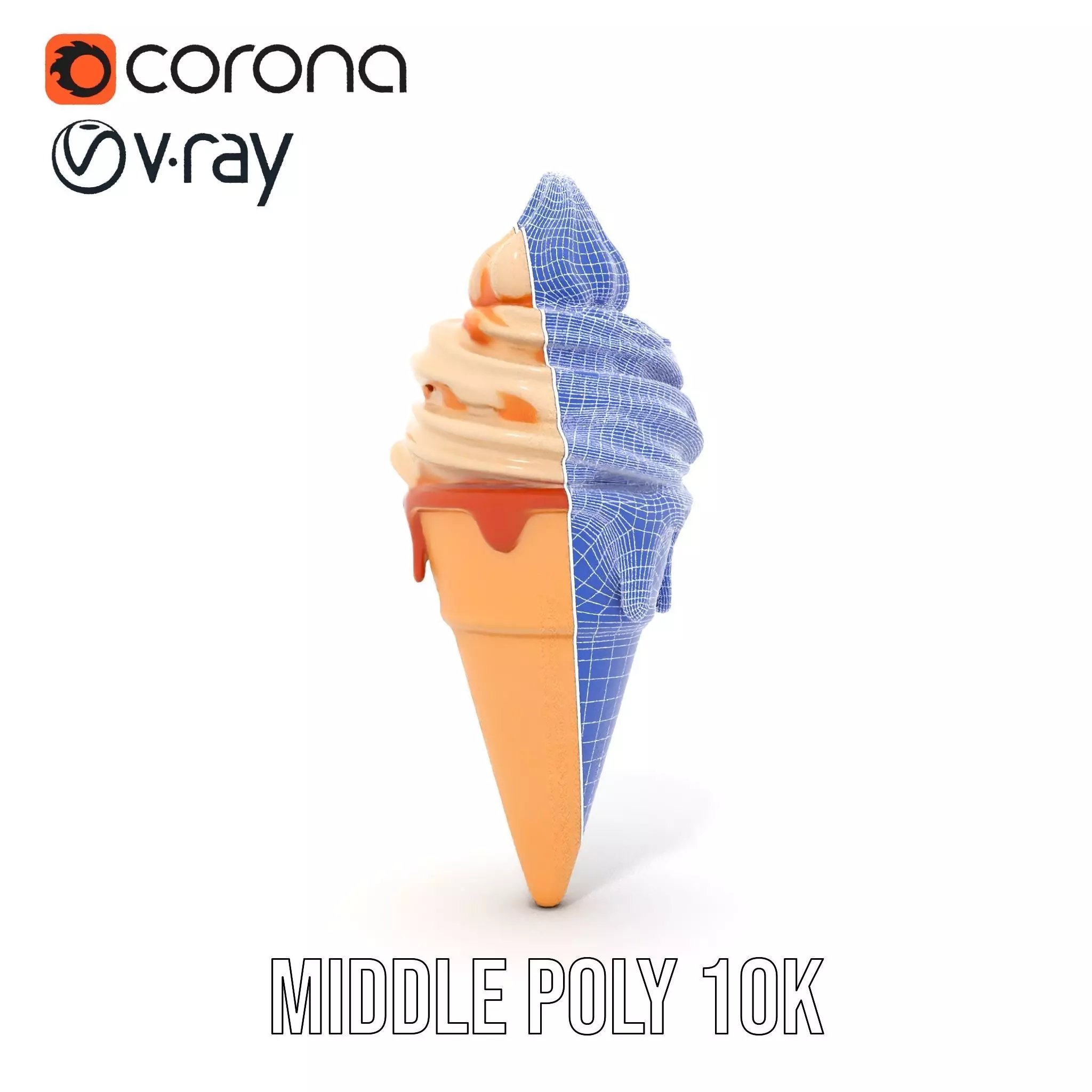 Caramel Swirl Ice Cream model pack Low-poly 3D model_30