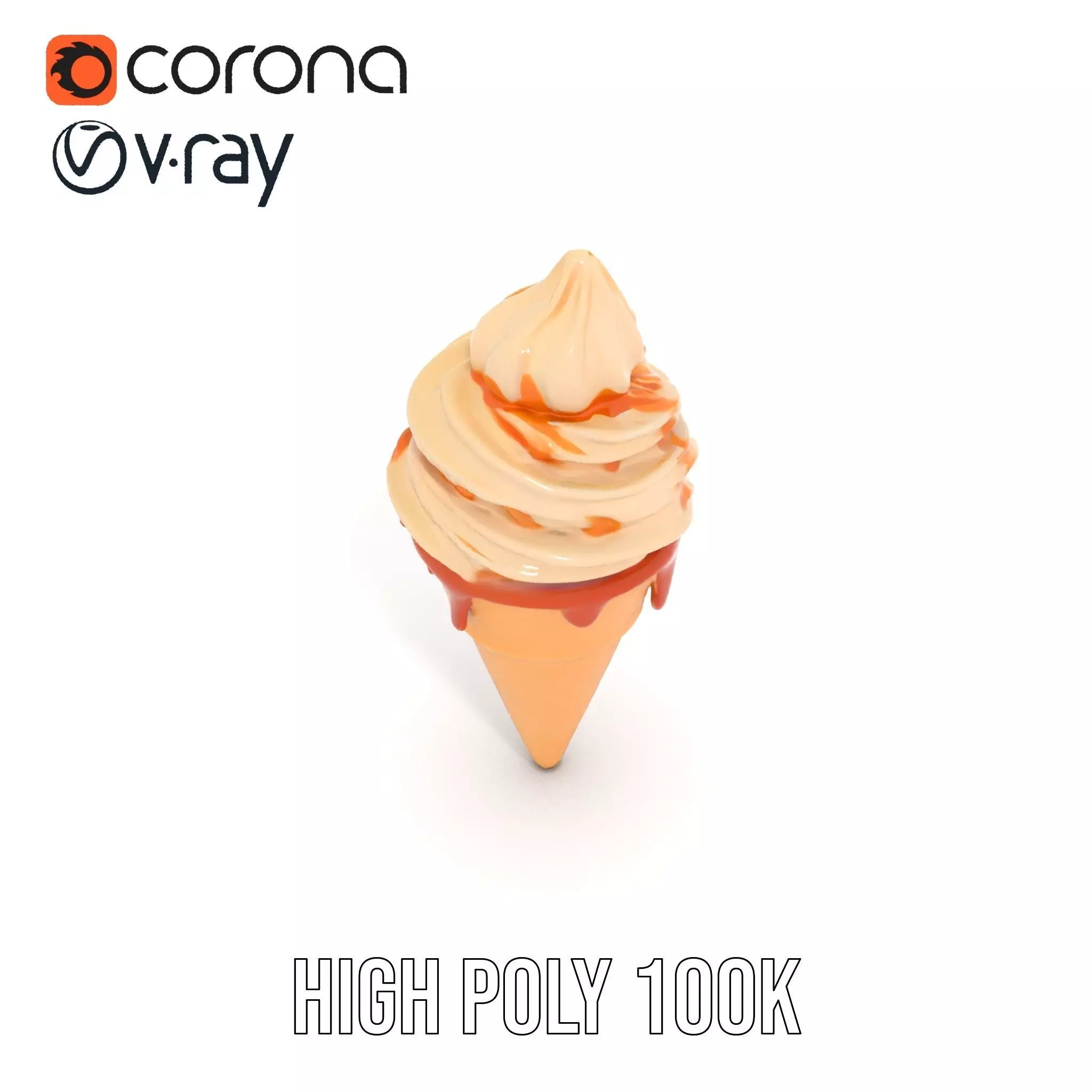 Caramel Swirl Ice Cream model pack Low-poly 3D model_29