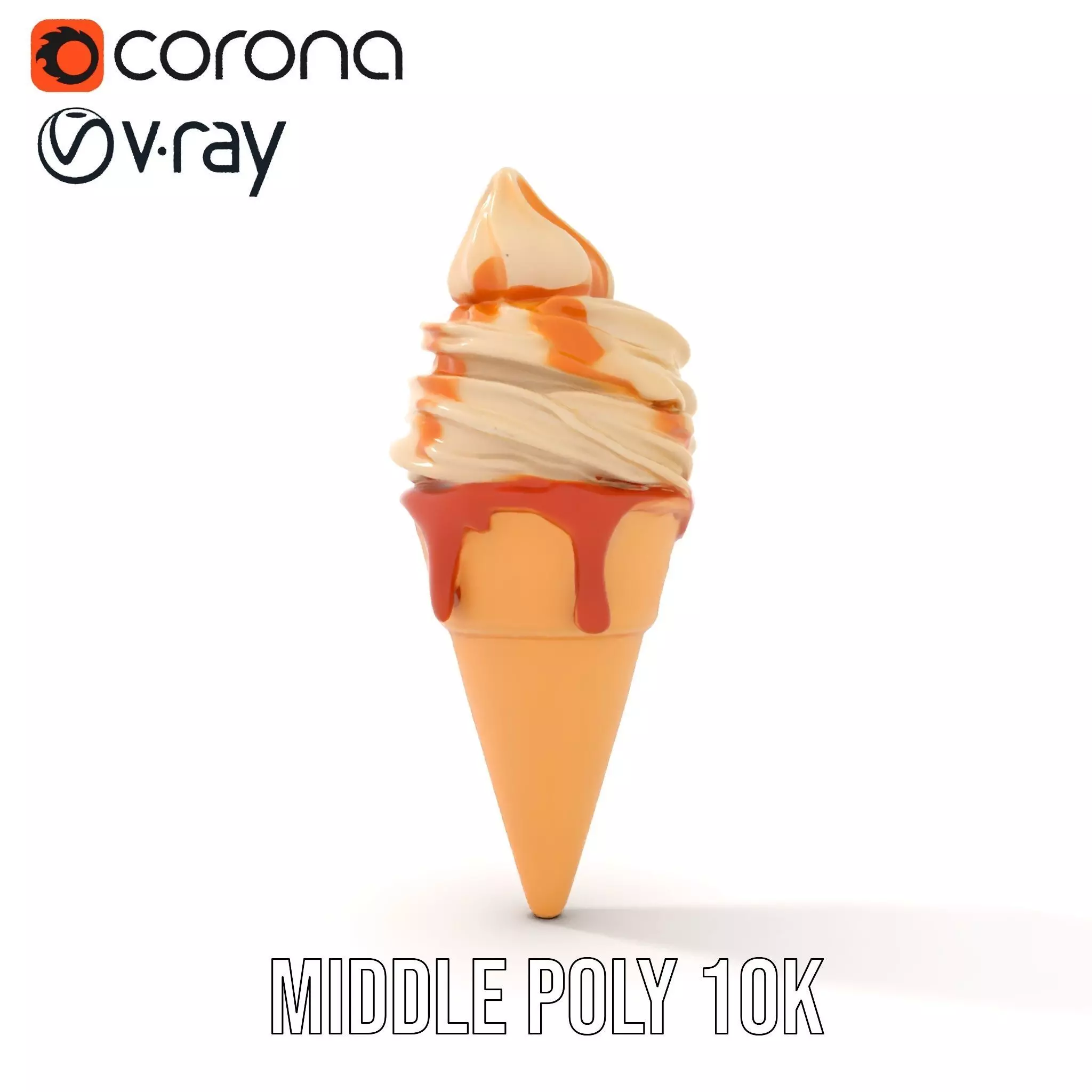 Caramel Swirl Ice Cream model pack Low-poly 3D model_12