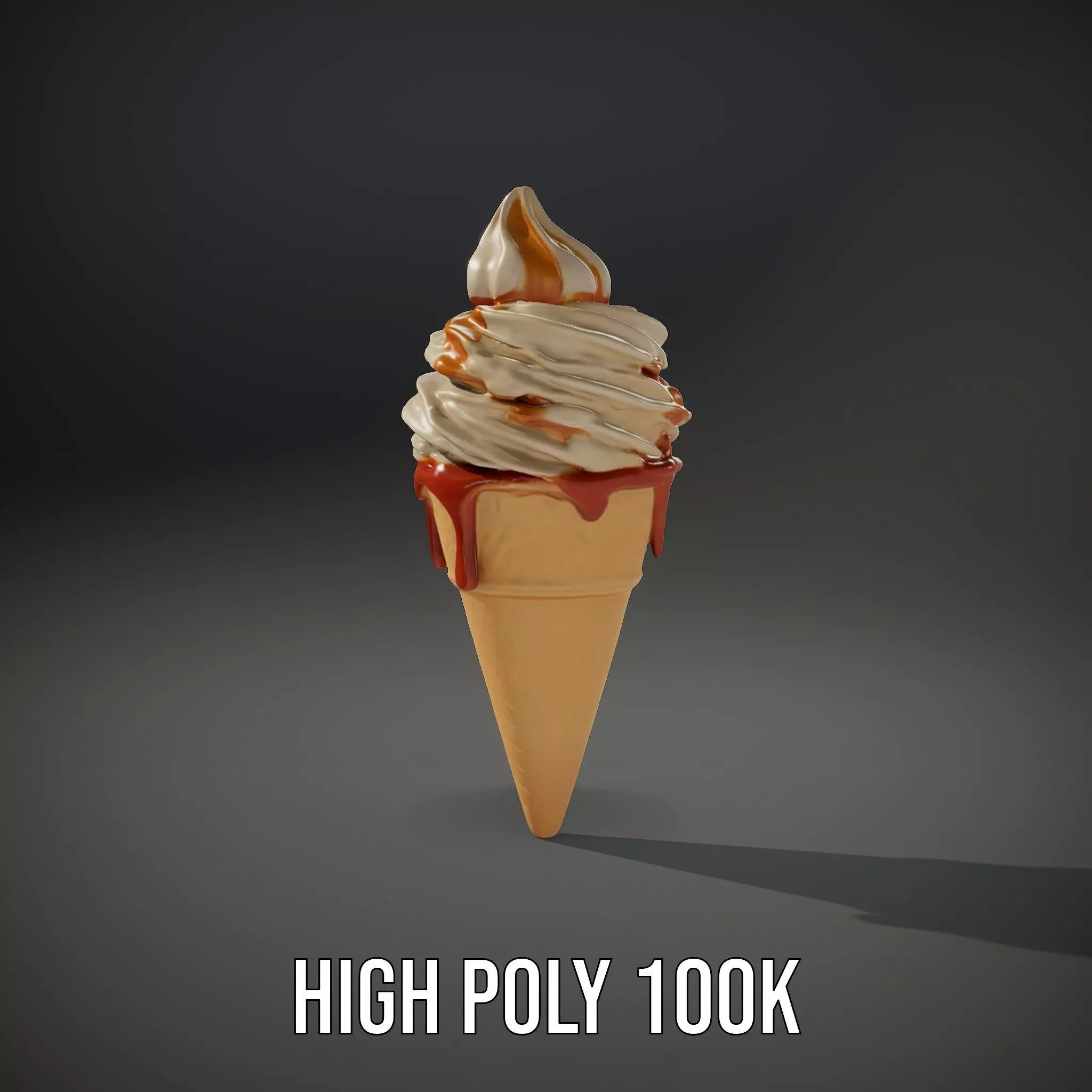 Caramel Swirl Ice Cream model pack Low-poly 3D model_9