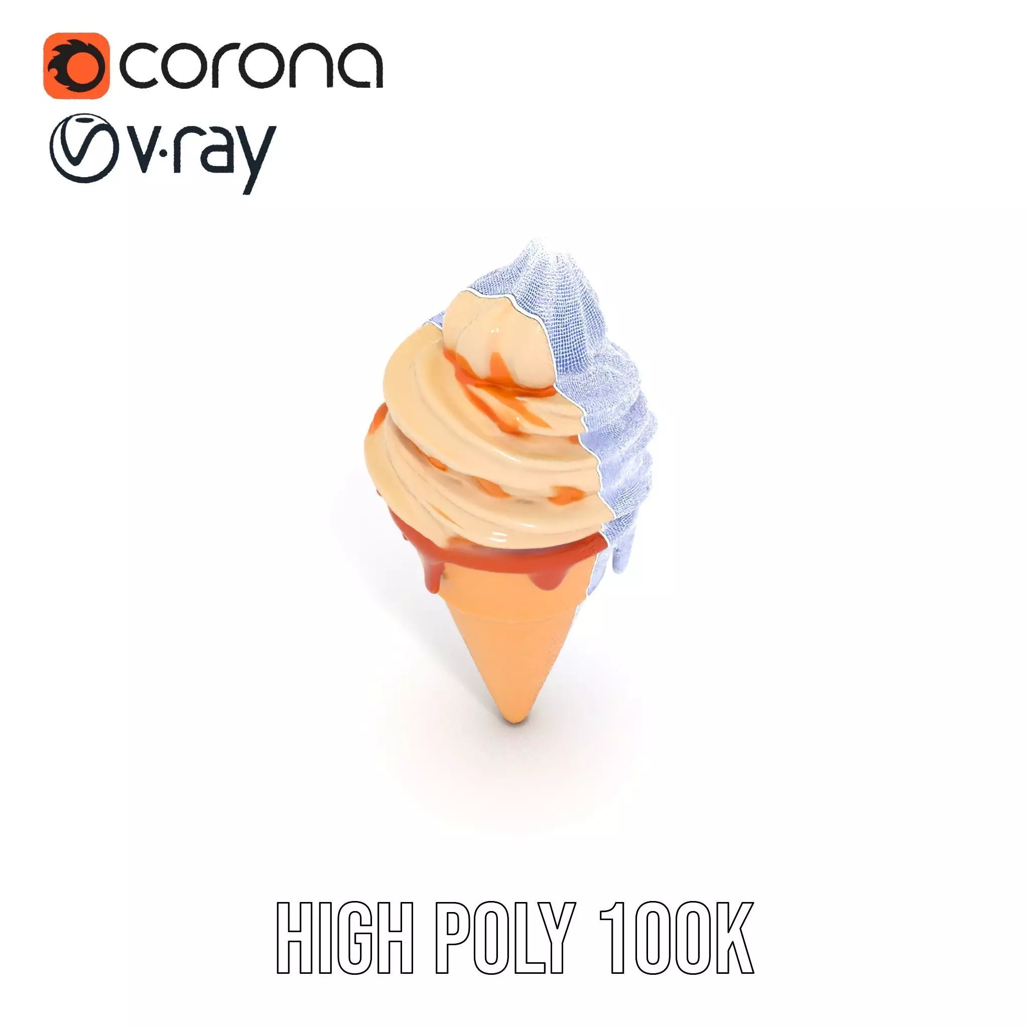 Caramel Swirl Ice Cream model pack Low-poly 3D model_34