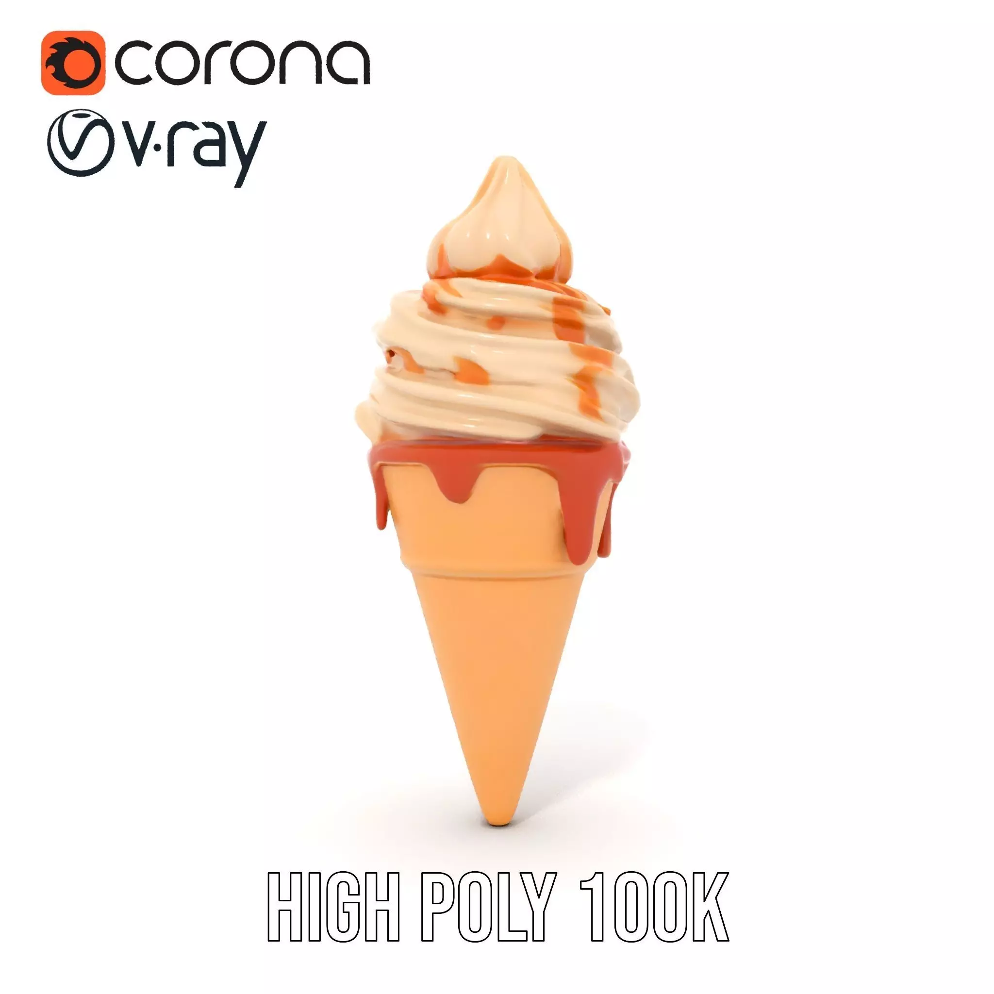 Caramel Swirl Ice Cream model pack Low-poly 3D model_19