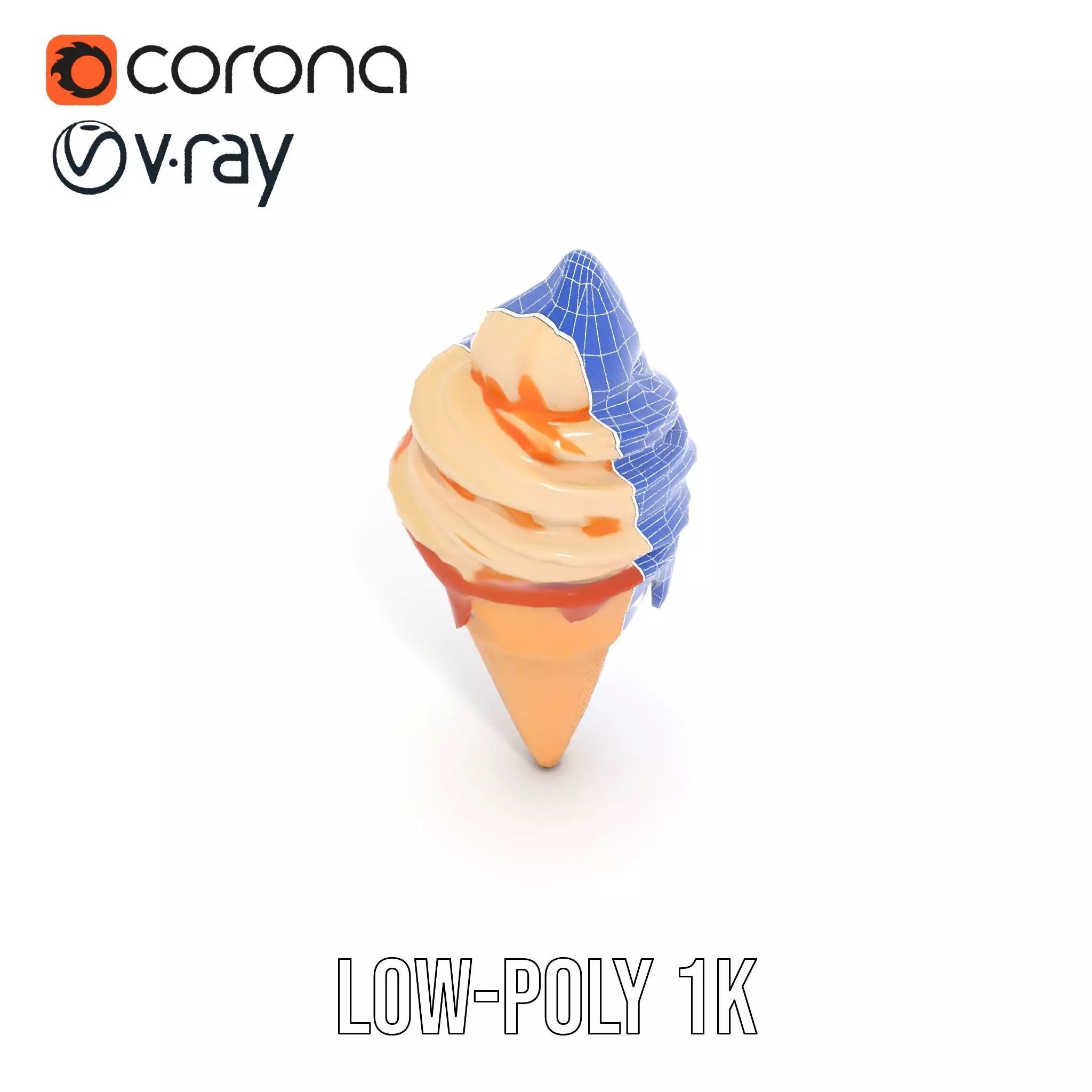 Caramel Swirl Ice Cream model pack Low-poly 3D model_26