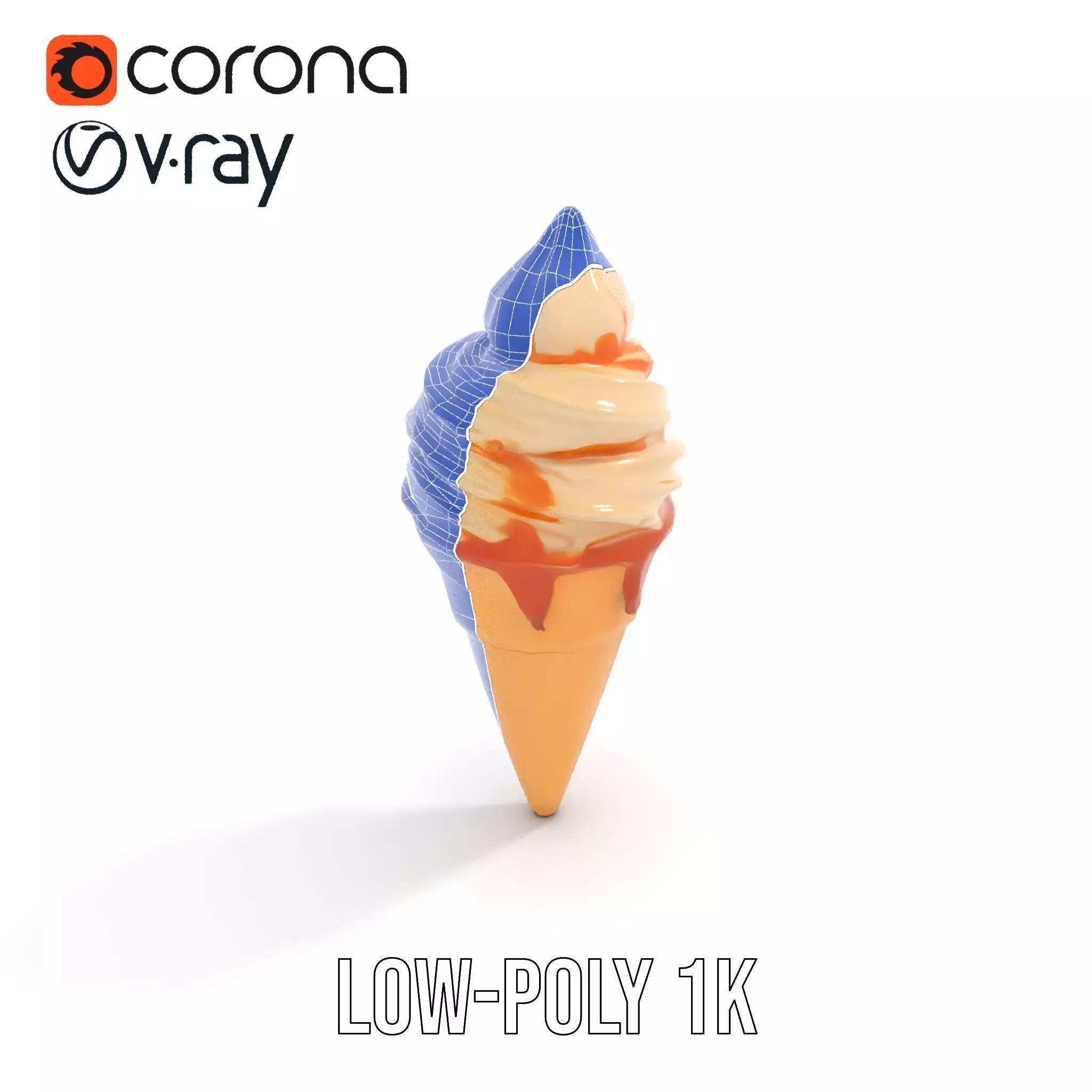 Caramel Swirl Ice Cream model pack Low-poly 3D model_13