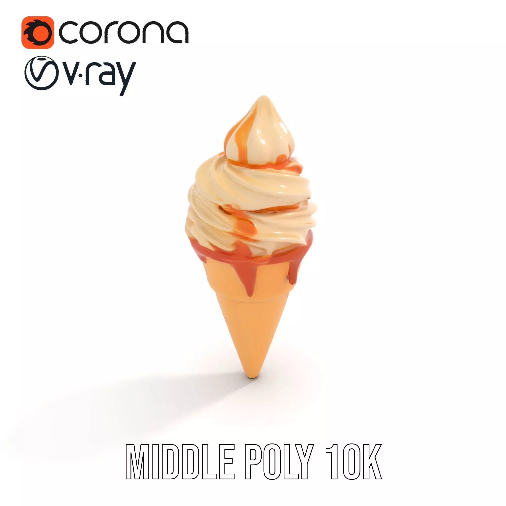 Caramel Swirl Ice Cream model pack Low-poly 3D model_7
