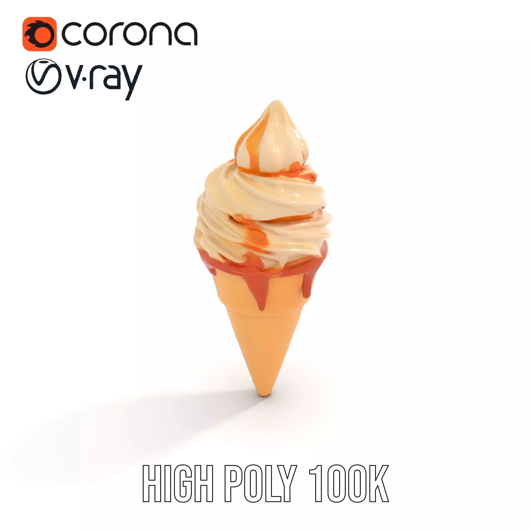 Caramel Swirl Ice Cream model pack Low-poly 3D model_24