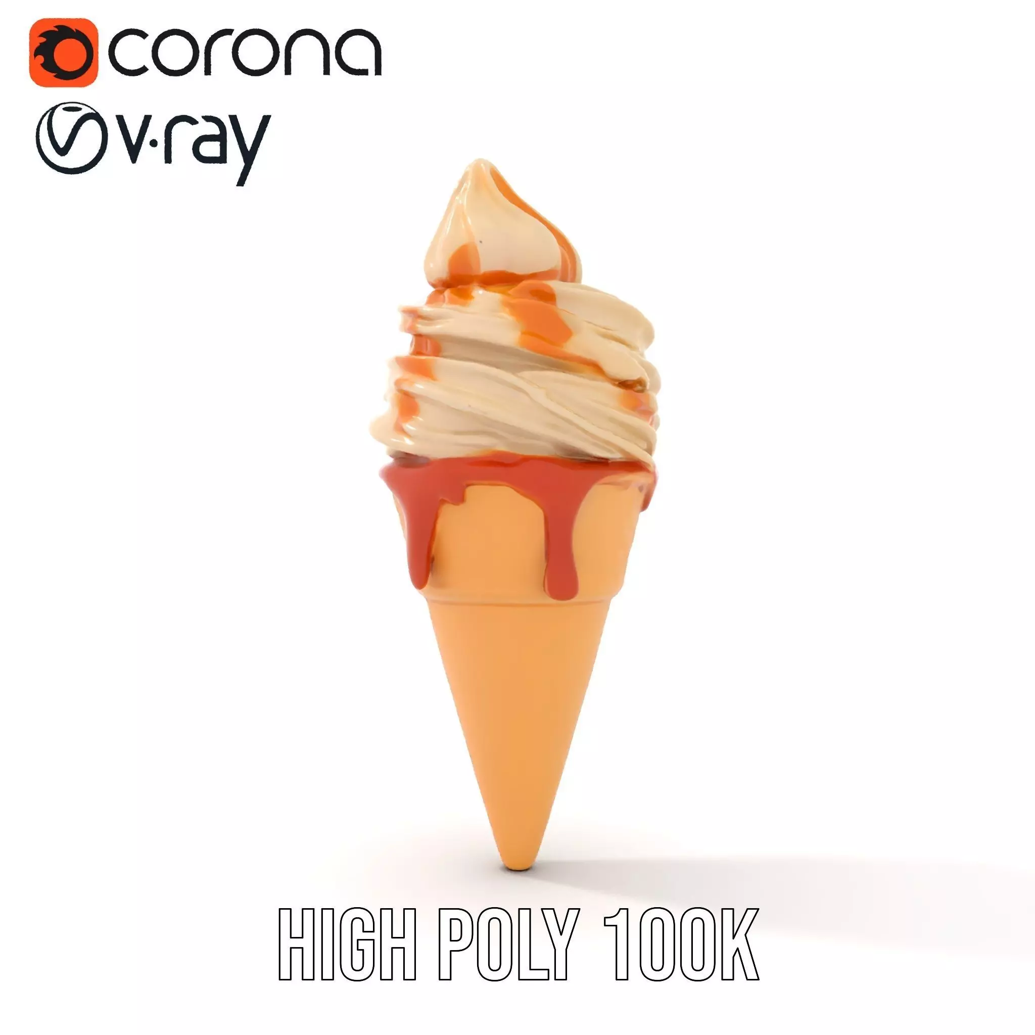 Caramel Swirl Ice Cream model pack Low-poly 3D model_16