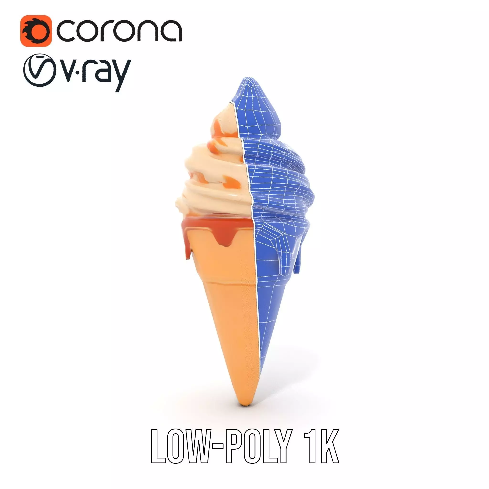 Caramel Swirl Ice Cream model pack Low-poly 3D model_28