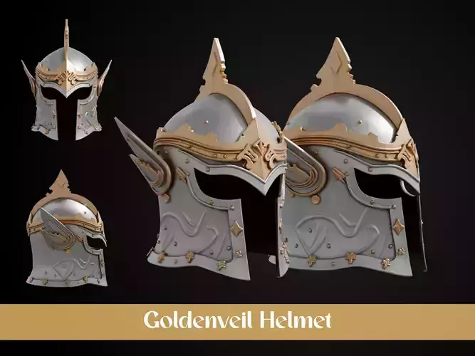 Stylized Elf Helmet - Goldenveil